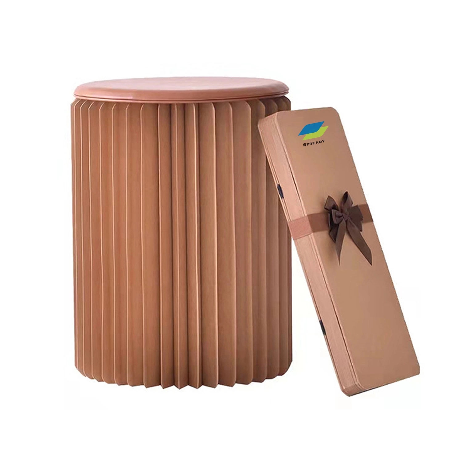 Kraft Paper Stool - Folded Like A Book For Space Saving 2
