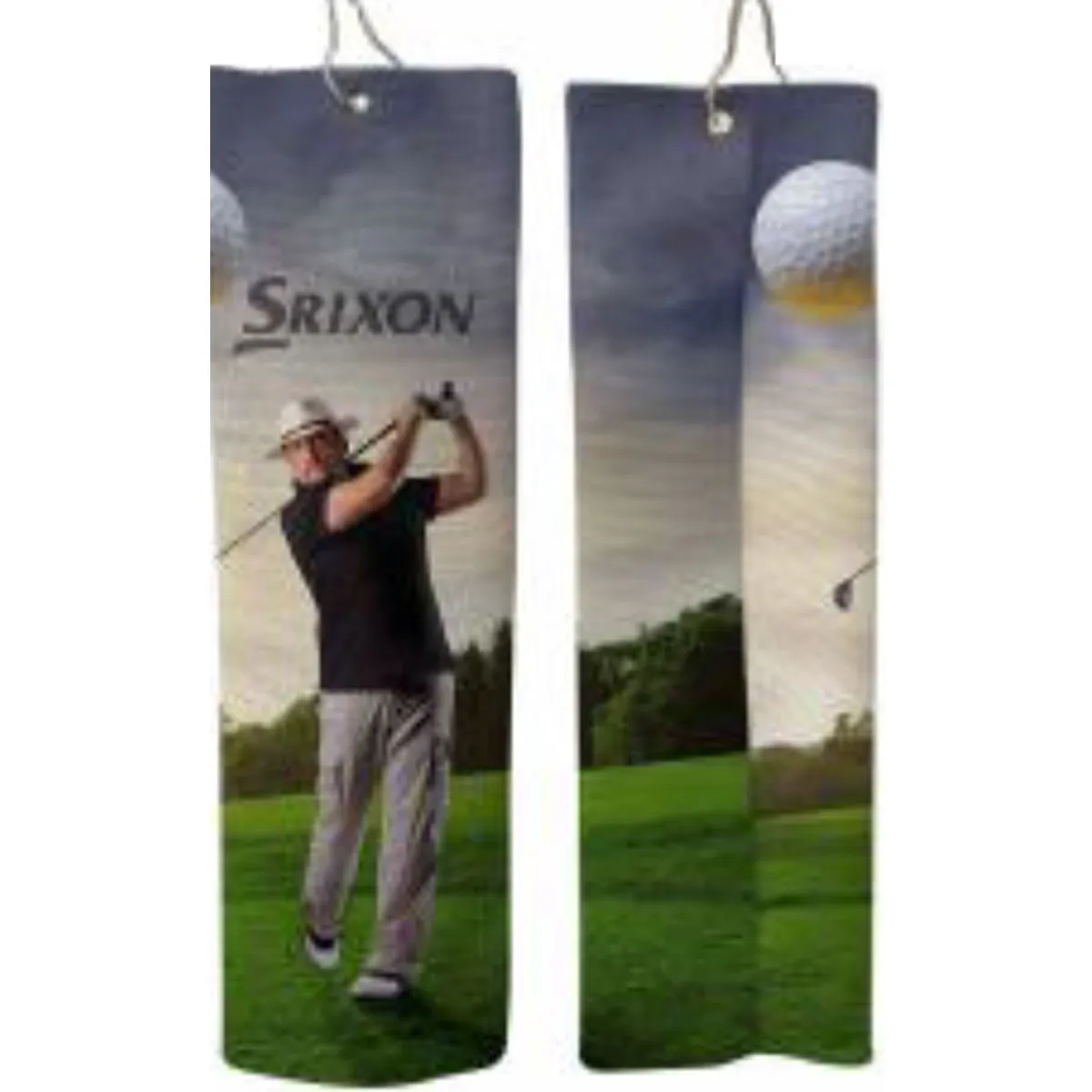 Sublimated Terry Trifolded Golf Towel with Hook and Gromnet 1