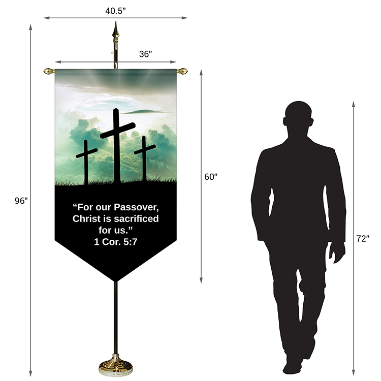 36" x 60" Premium Gonfalon 8' Kit / V-Cut 2