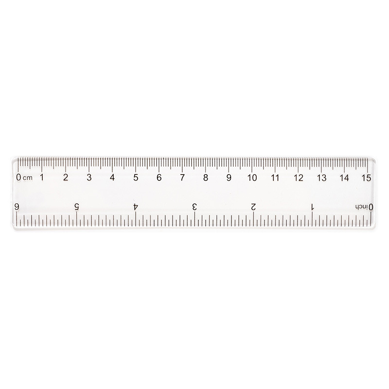 Plastic Transparent Straight Ruler Flexible Shatter Resistant 6" X 1.2" 8
