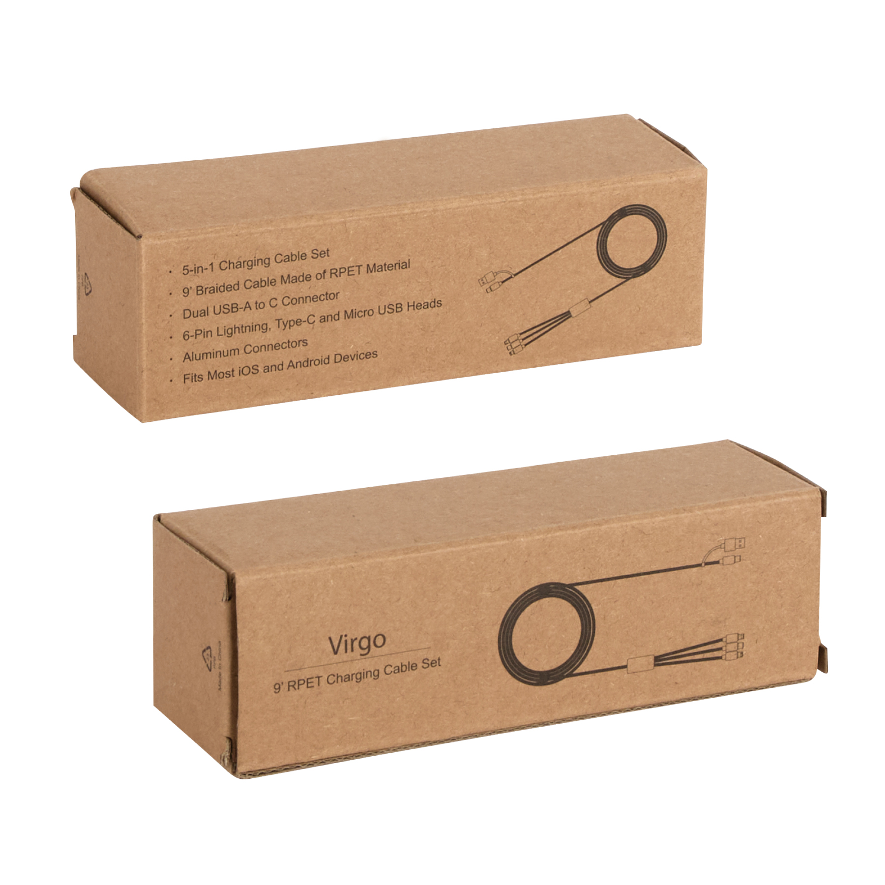Virgo 9' RPET 5-in-1 Charging Cable 12