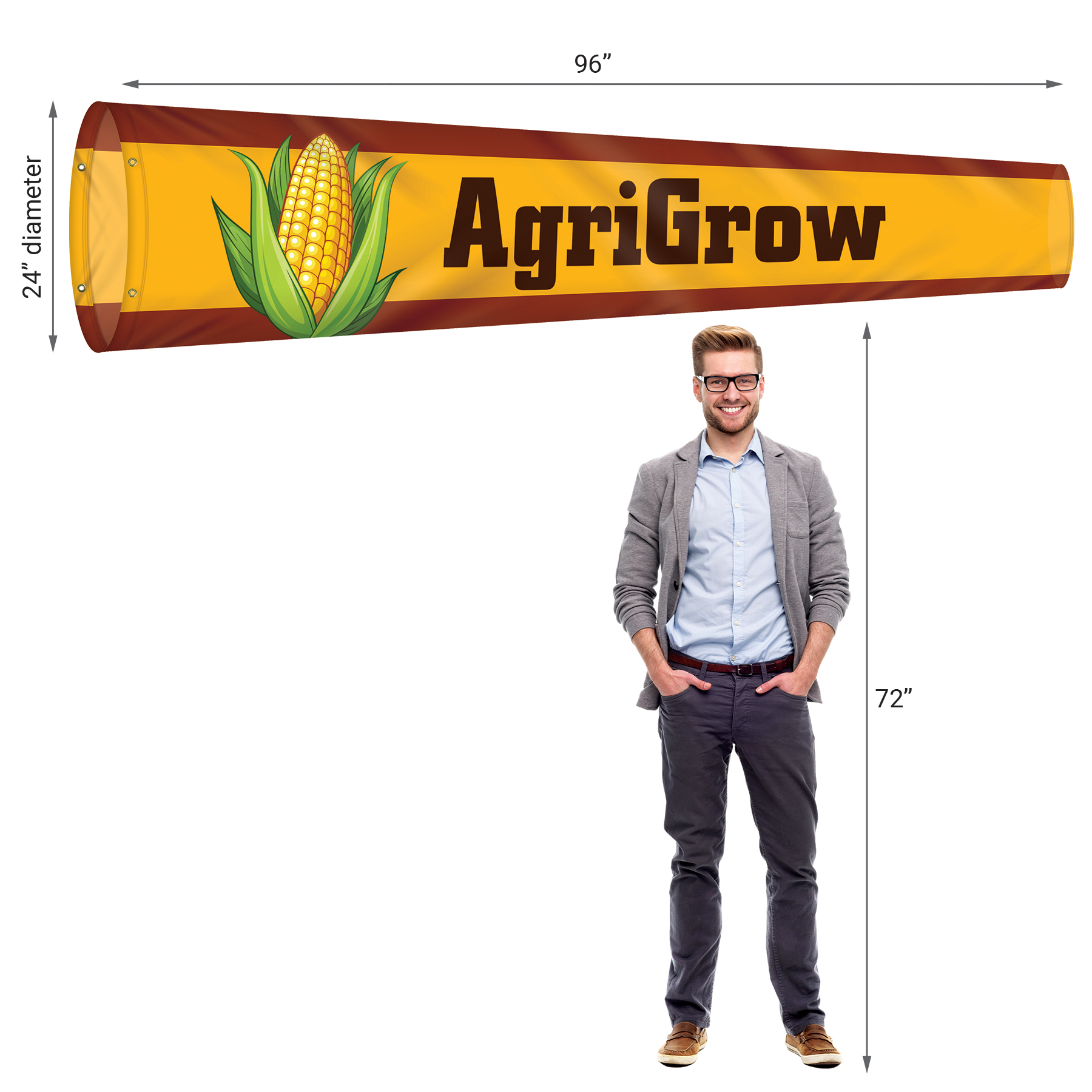 24" x 96" Custom Digitally Printed Knitted Polyester Windsocks 7