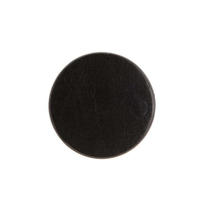 Atlantis Bonded Leather Round Coaster Set (Black) 2