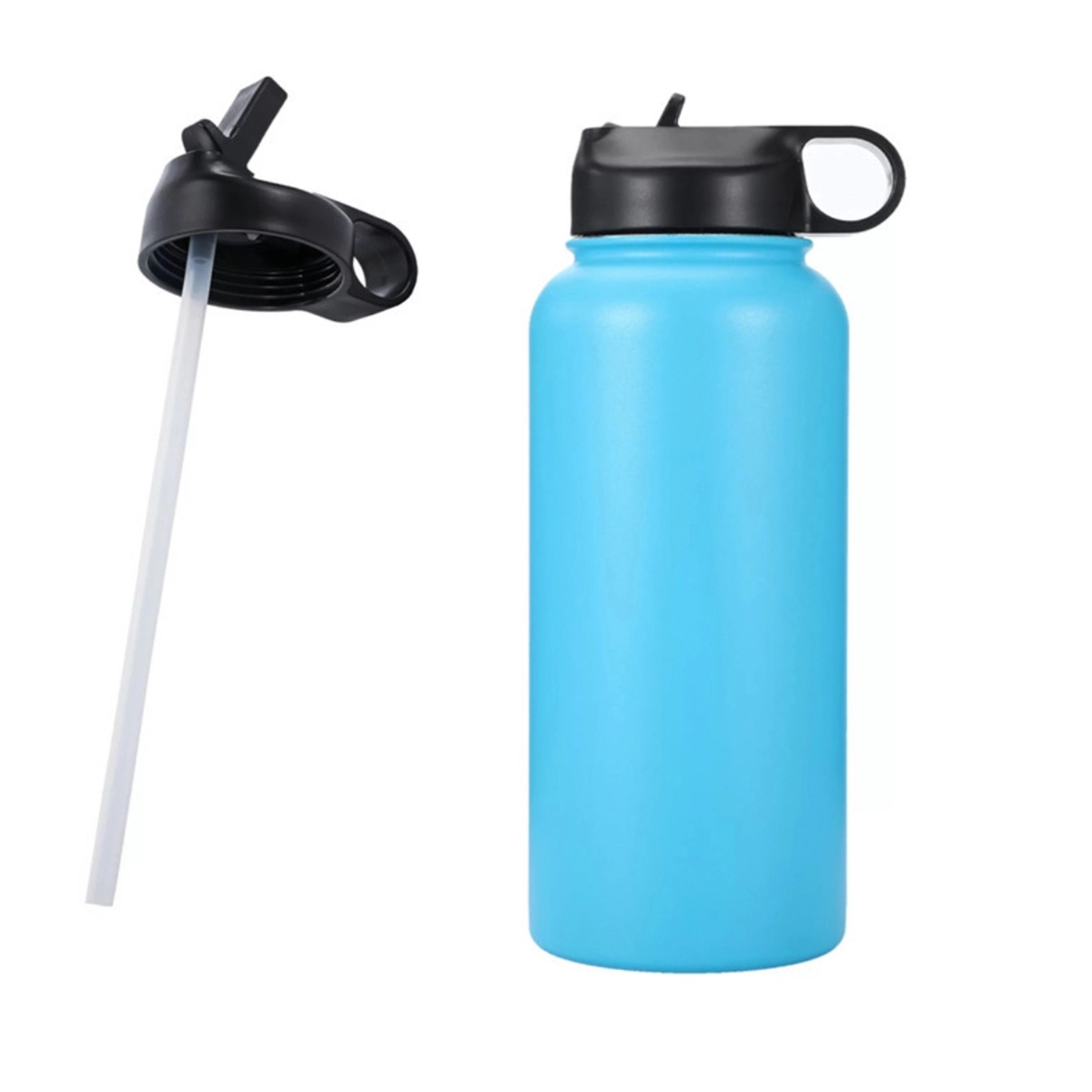 32 oz Stainless Steel Water Bottles with Straw Lid, custom water bottle with logo imprint 3