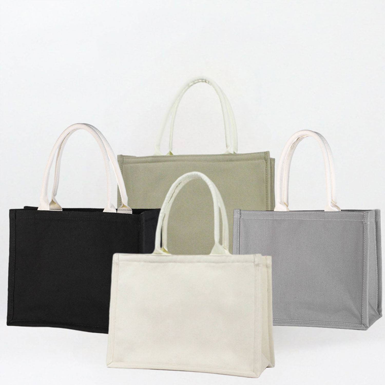Canvas Sold Color Tote Bag, custom tote bag with logo imprint 2
