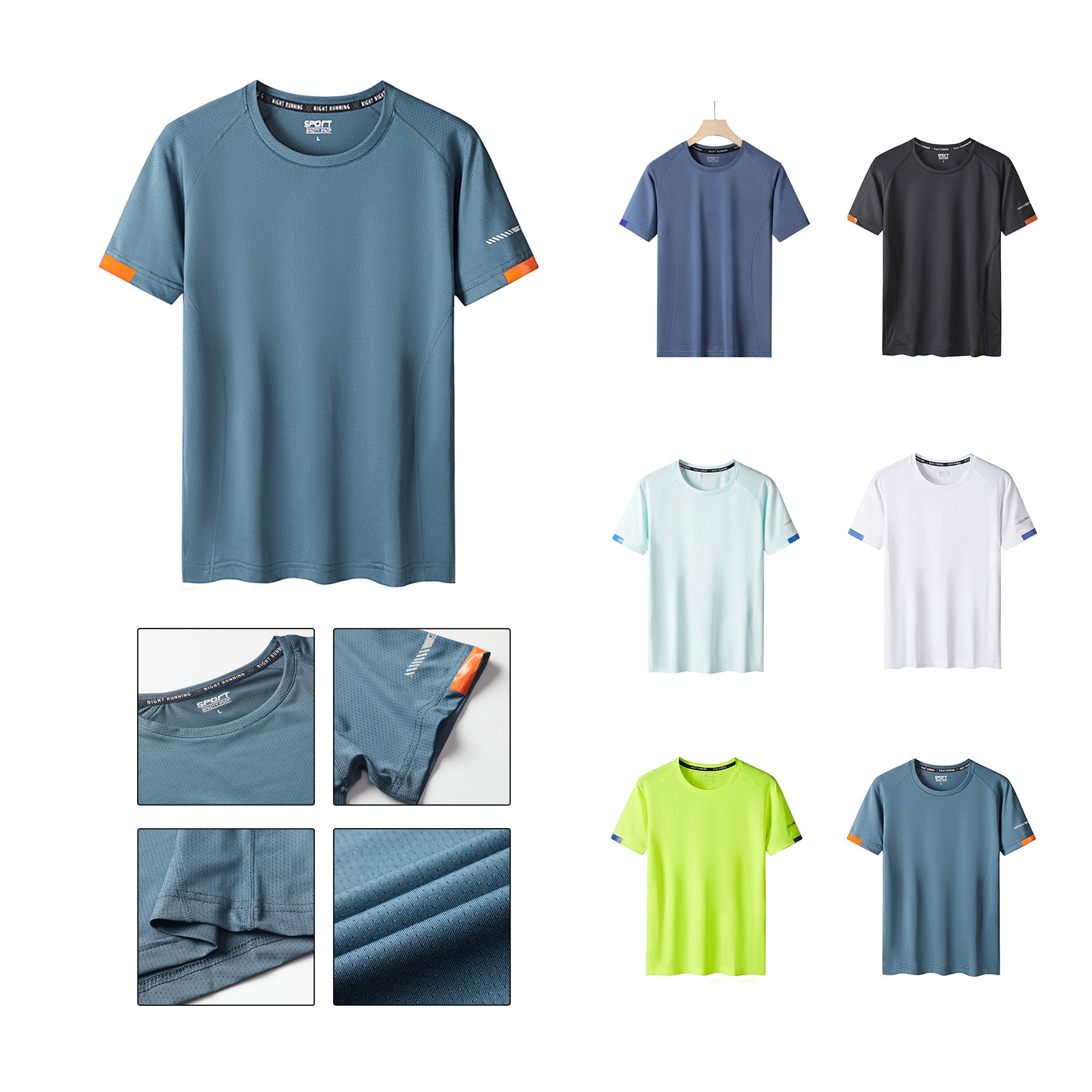 100% Polyester Quick Drying Sports Short Sleeve
