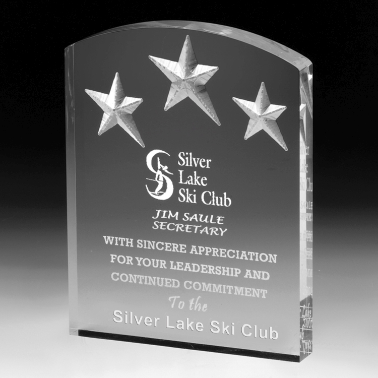 Freestanding Acrylic Award - 4 Color Process (5" x 6 1/2" x 3/4") 2