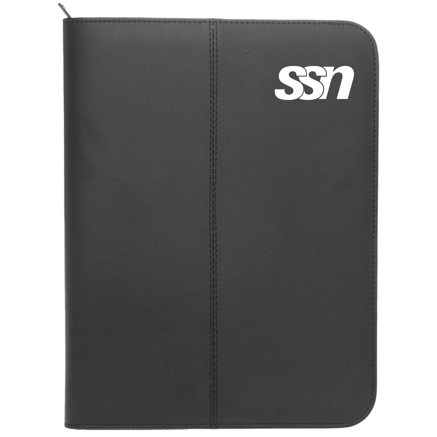 Premium Zippered Leather Portfolio w/ Pen Loop & Two Pockets 3