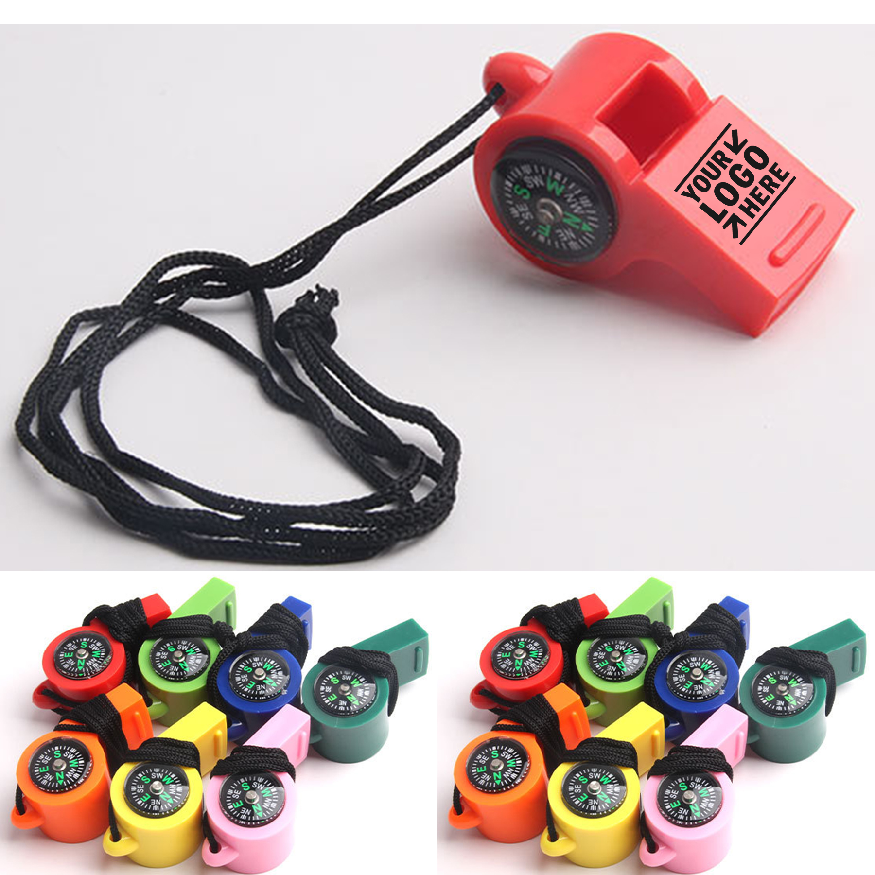 Outdoor Survival Whistle Mini Compass 2