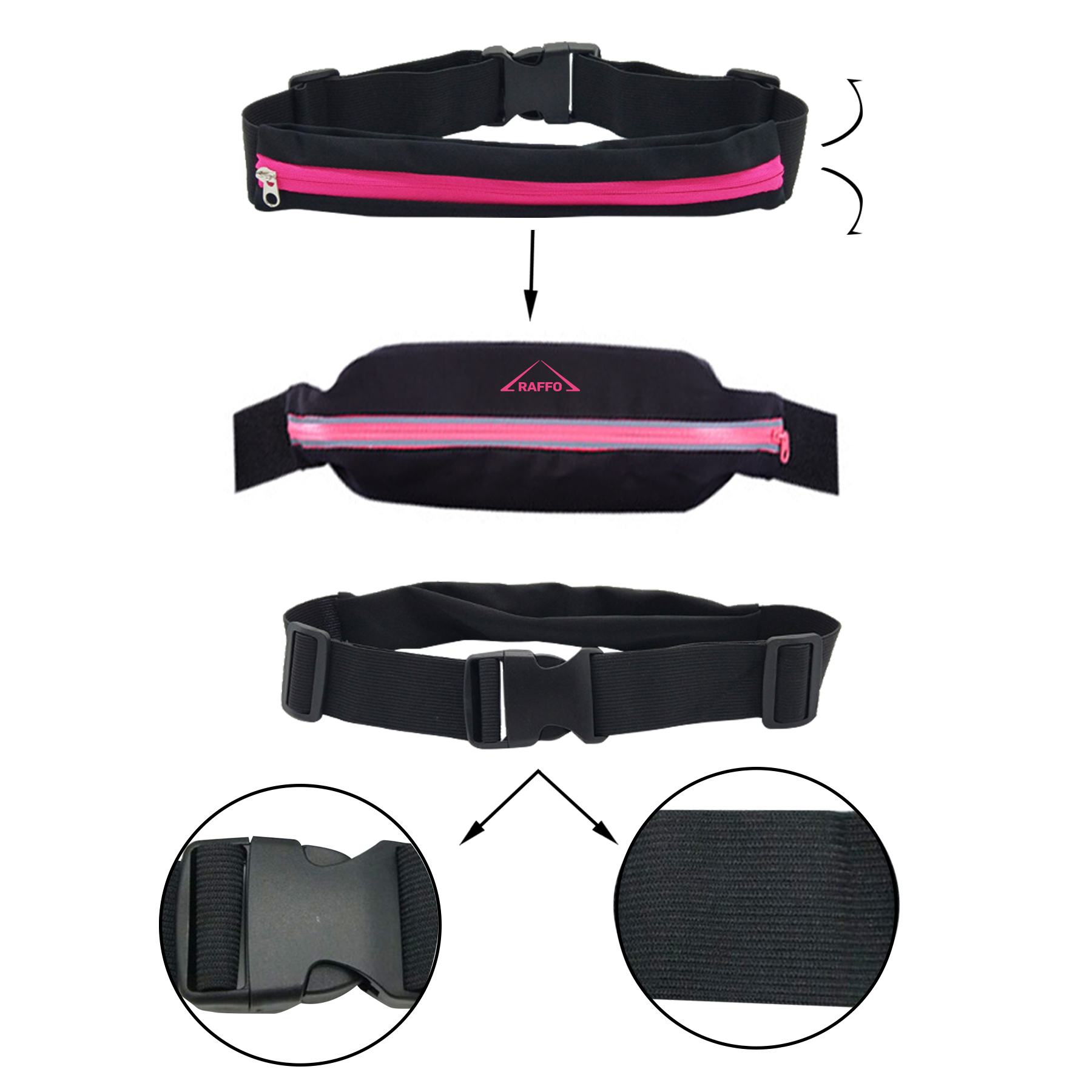 Outdoor Sport Reflective Stripe Belt Waist Bag 3