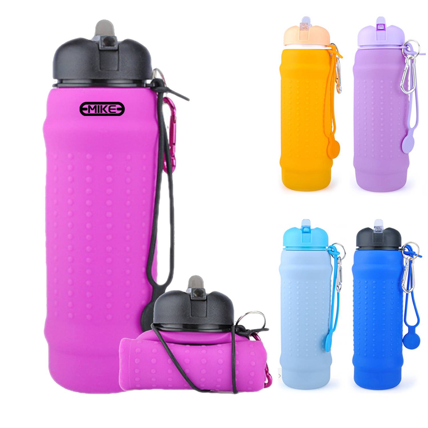 20Oz Foldable Silicone water Bottle 9