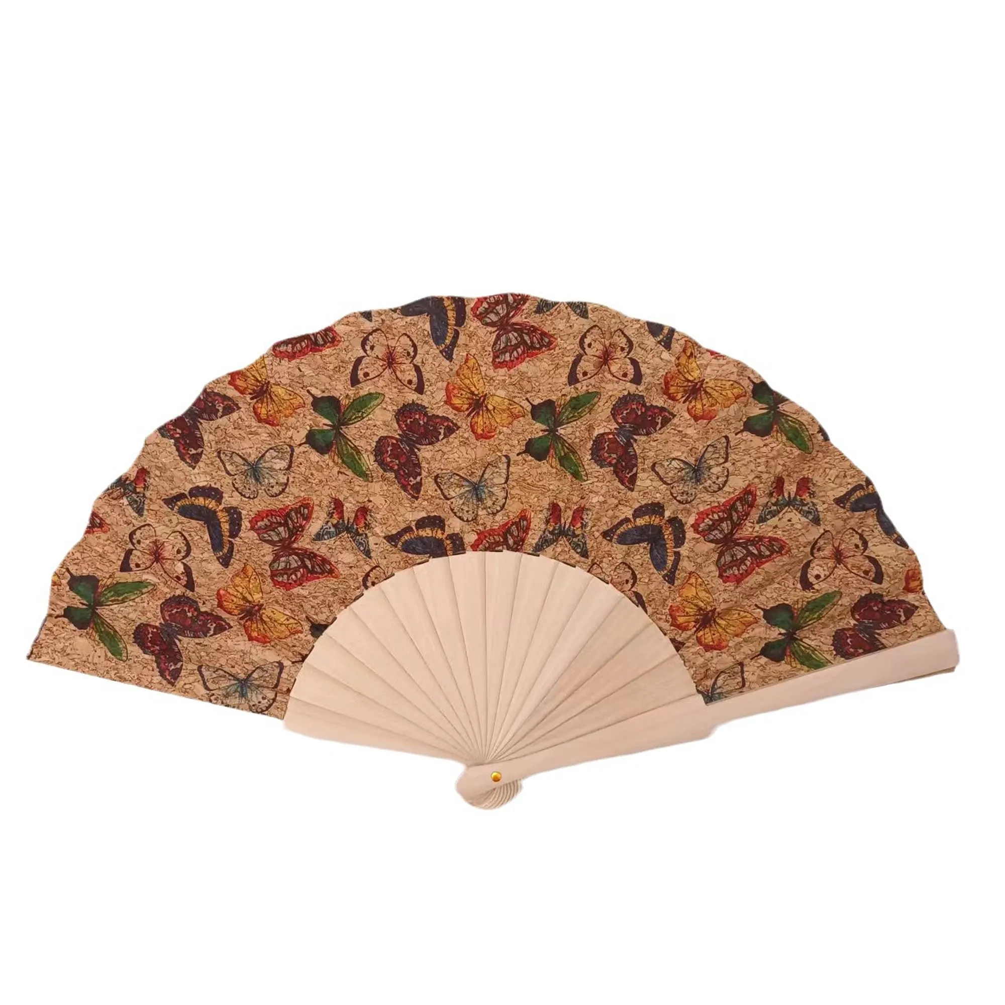 Wooden Cork Folding Handheld Fan 7