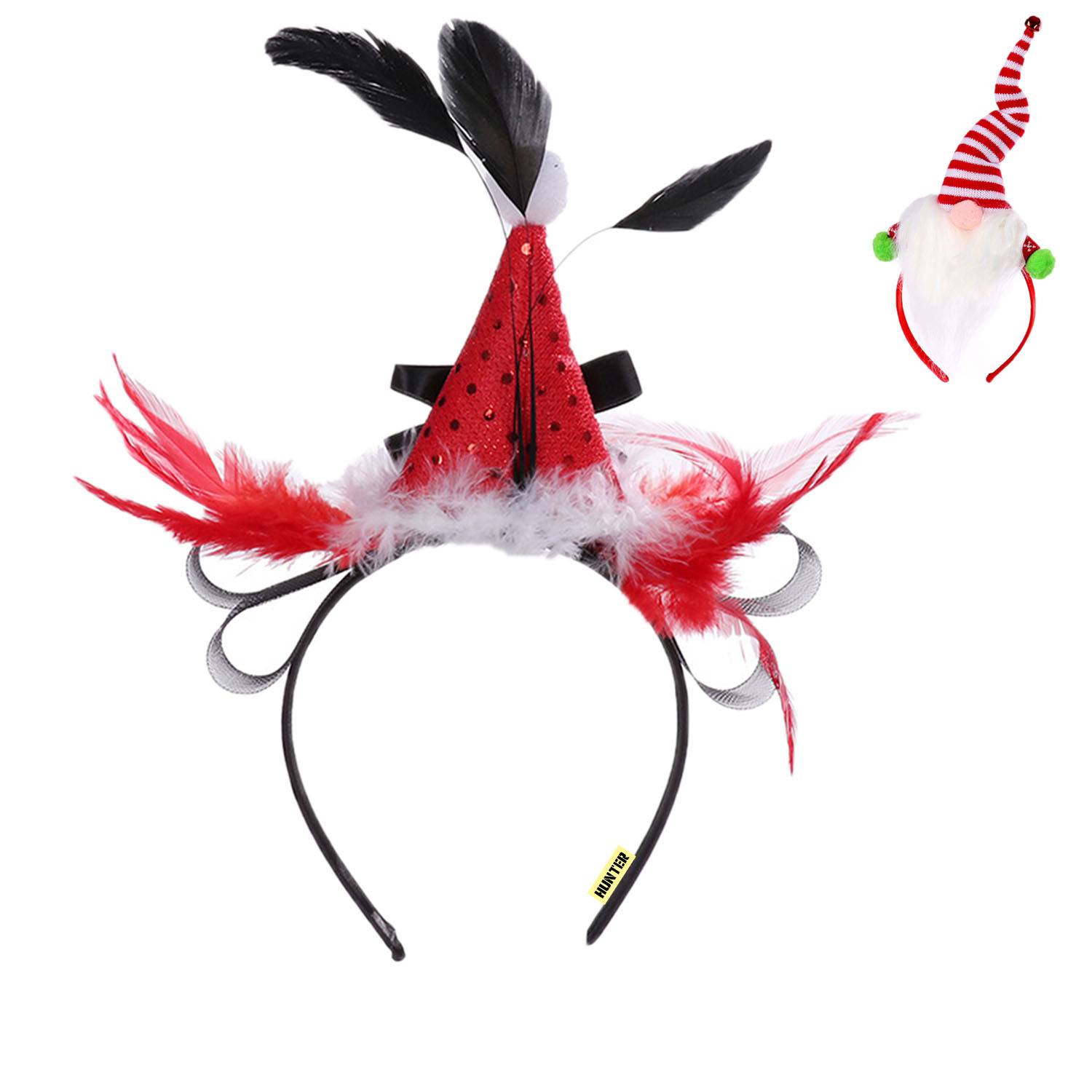 Plastic Christmas Party Feather Hair Accessories Headband 8