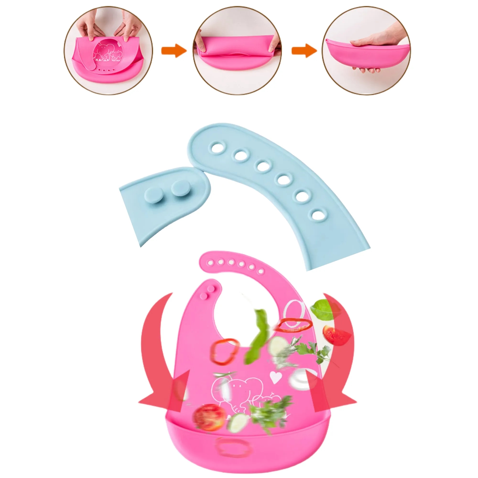 Food-Safe Silicone Baby Catch-All Bib 4