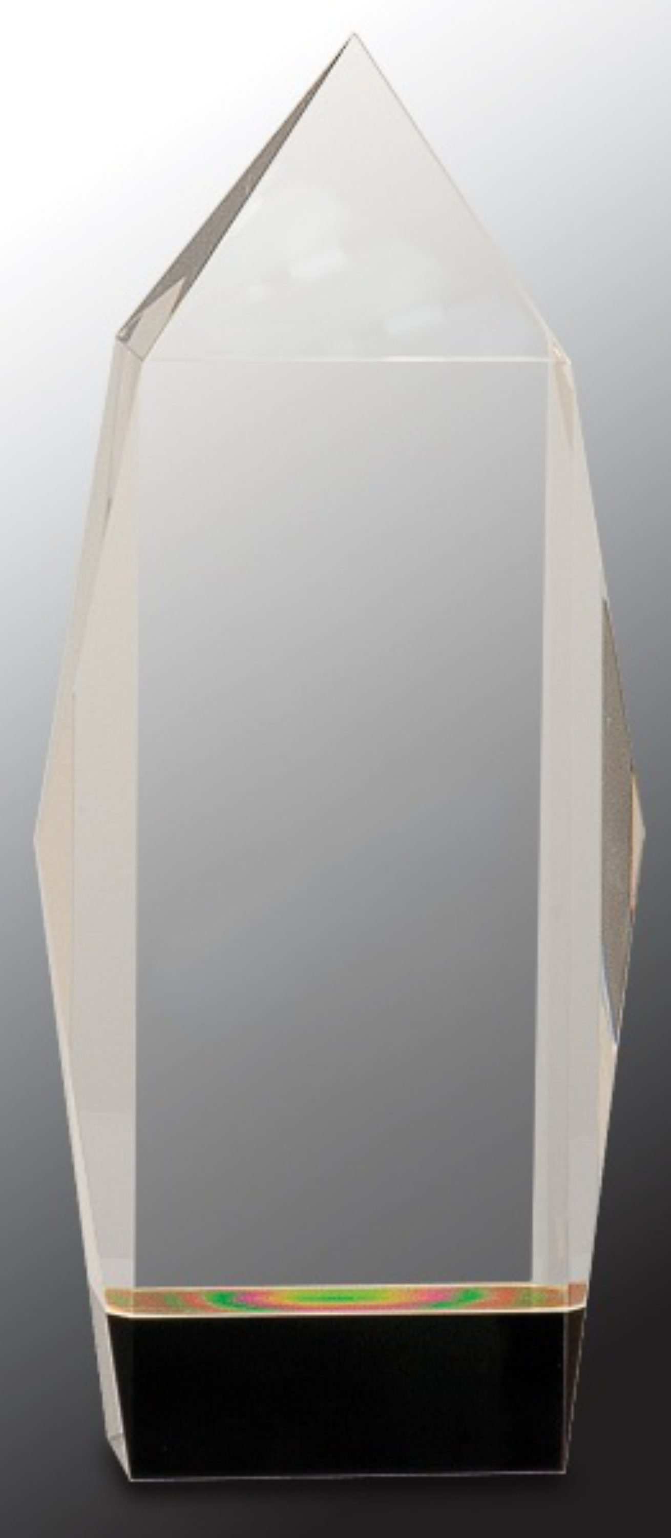 8 3/4" Clear Crystal Facet Rectangle Award on Black Base 3
