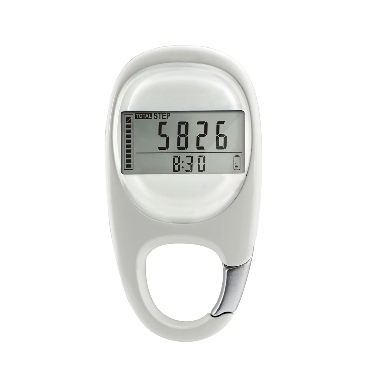 3D Walking Pedometer Carabiner Clip 3