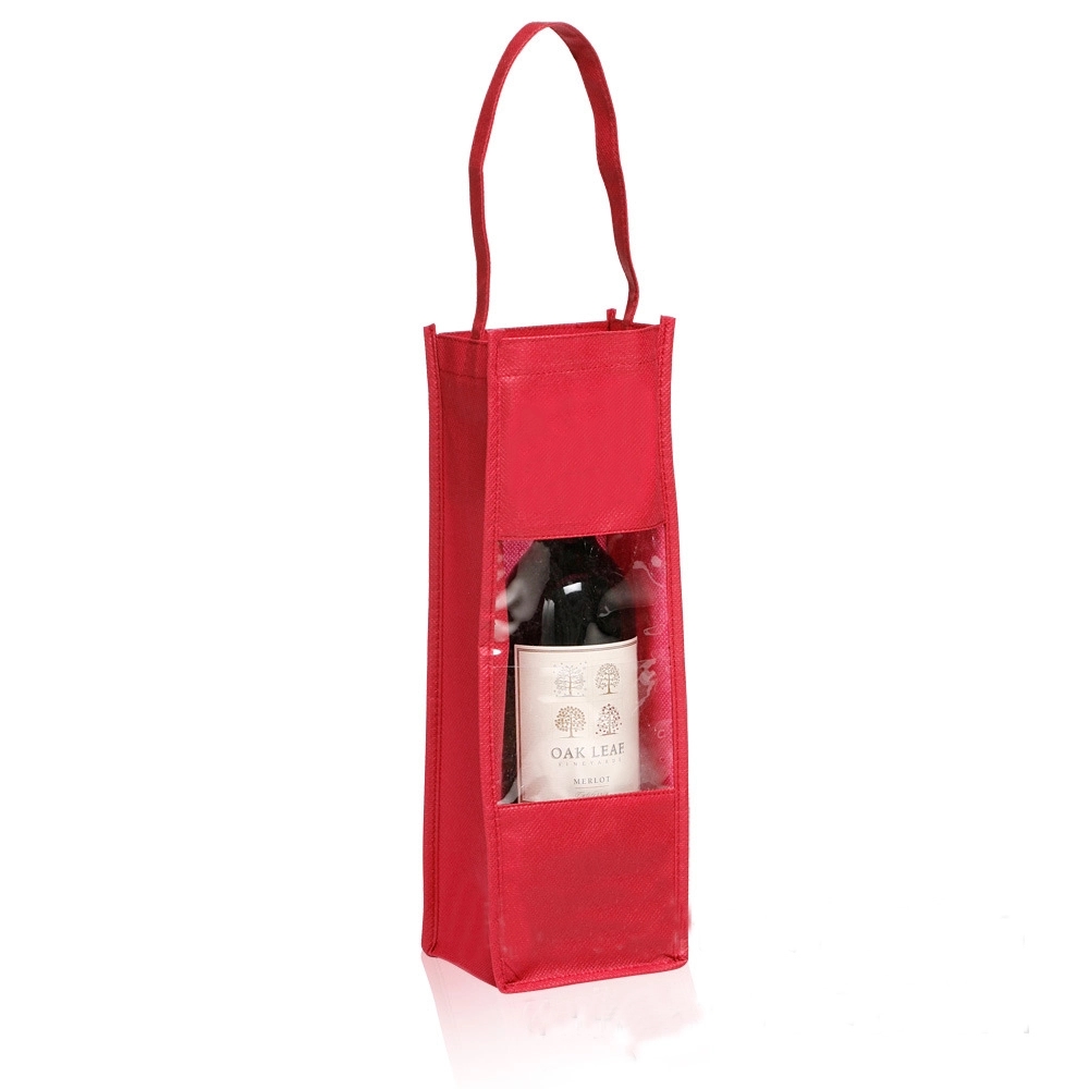 PVC Window Non-Woven Wine Tote Bag 1
