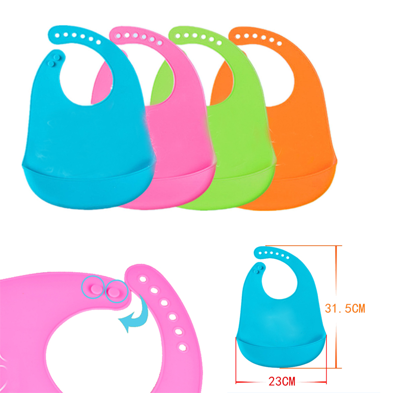 Silicone Feeding Bib For Baby Kid's Drool Pocket 2