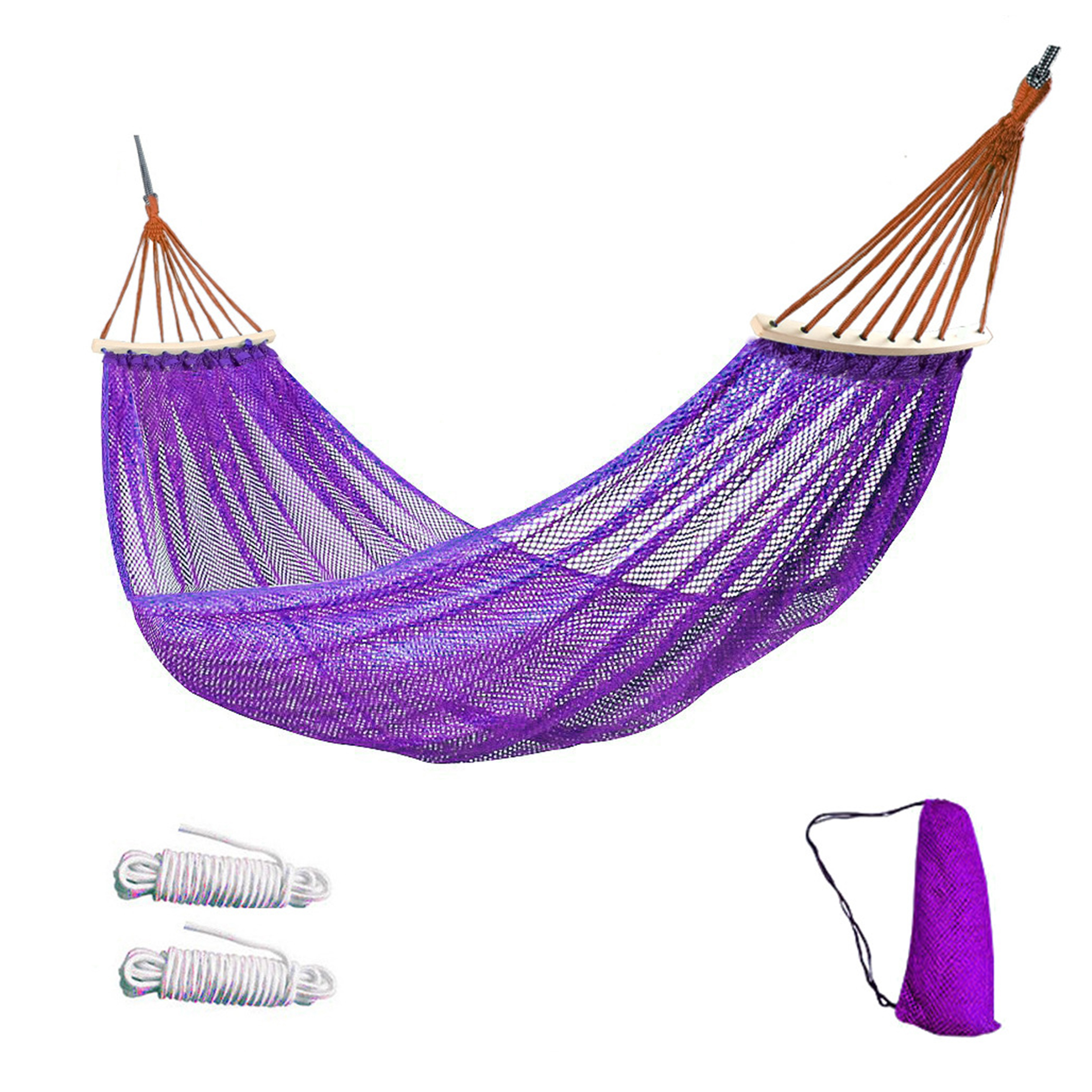Polyester Anti Rollover Hammock With Curved Rod 4