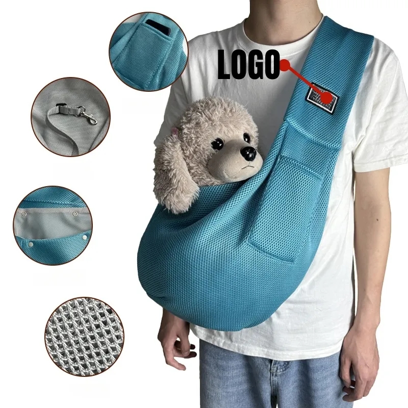 Customized Fabric Label Pet Breathable Crossbody Bag