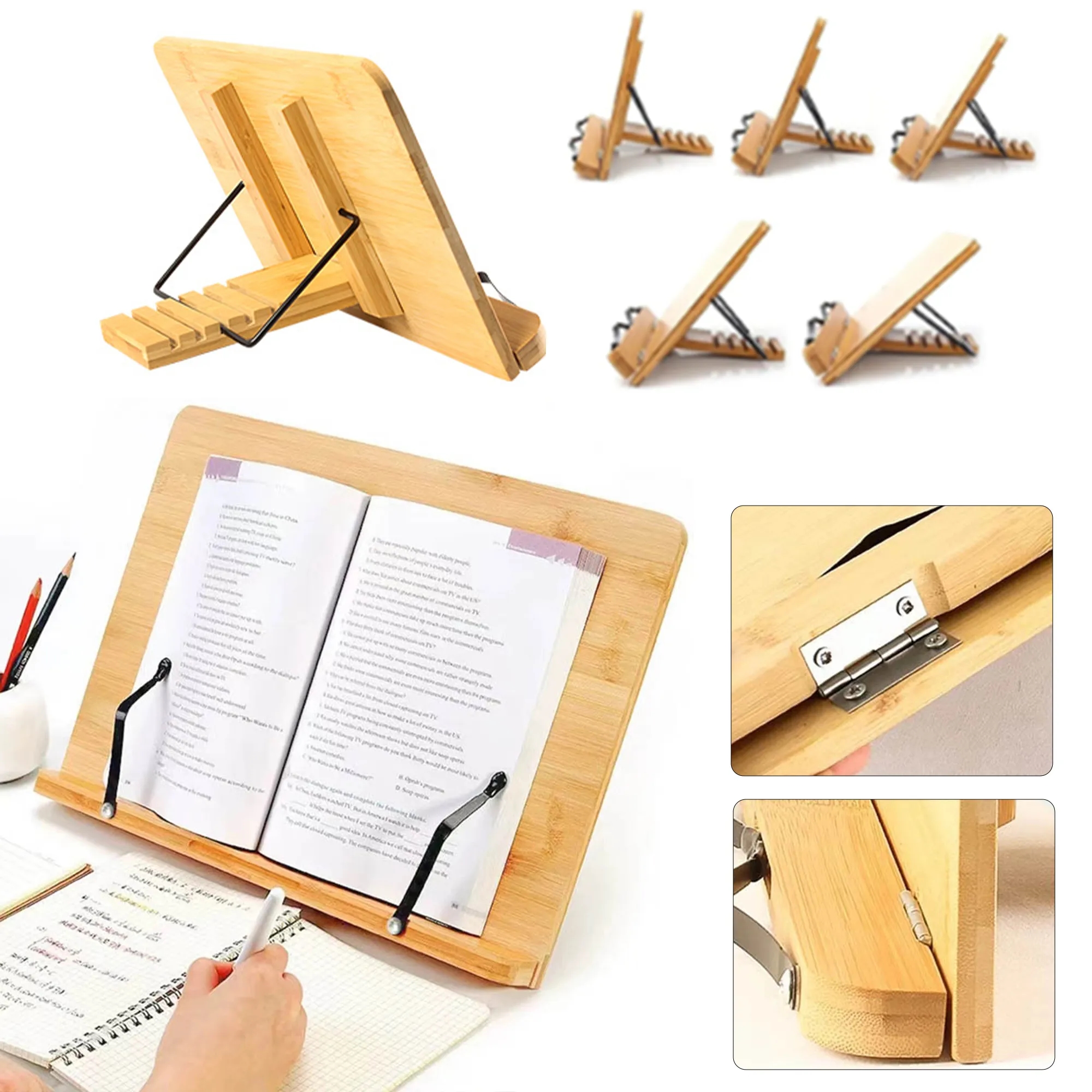 Multifunctional Bamboo Book Stand 1