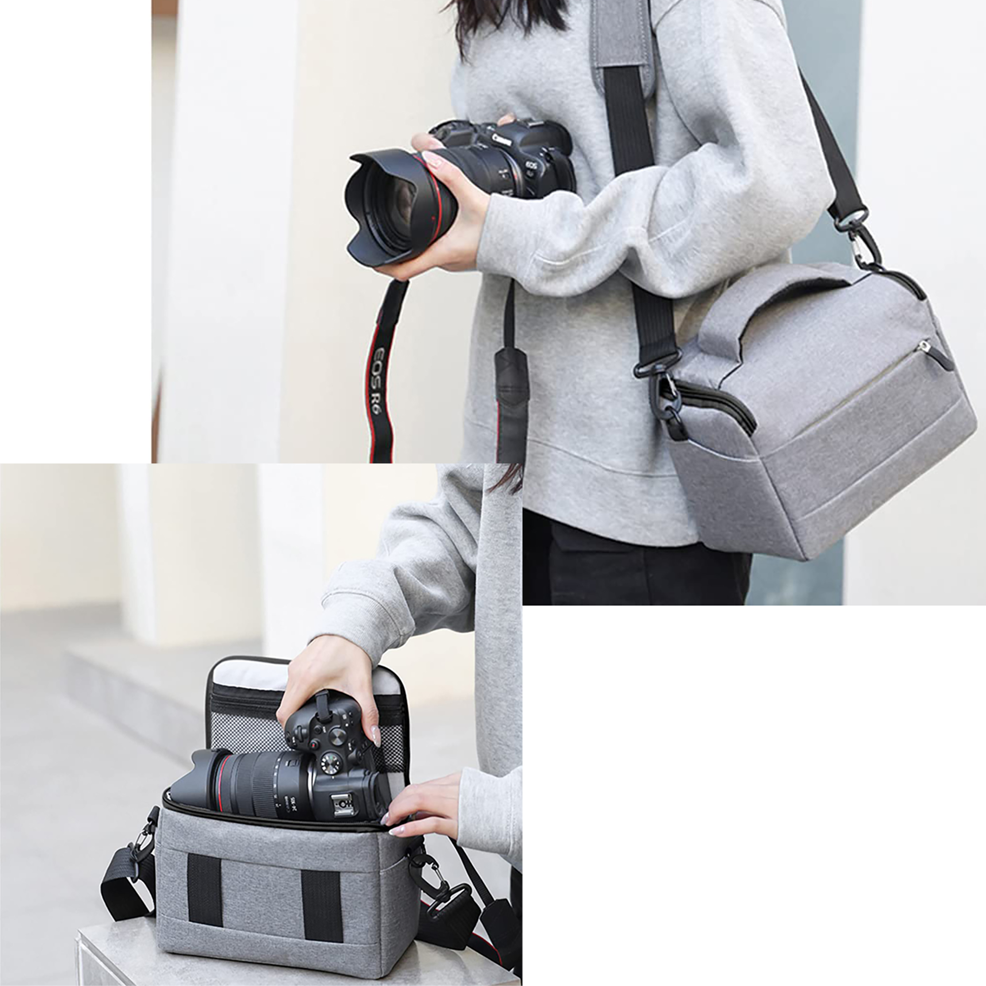 Waterproof Nylon Camera Bag with Adjustable Compartments 2