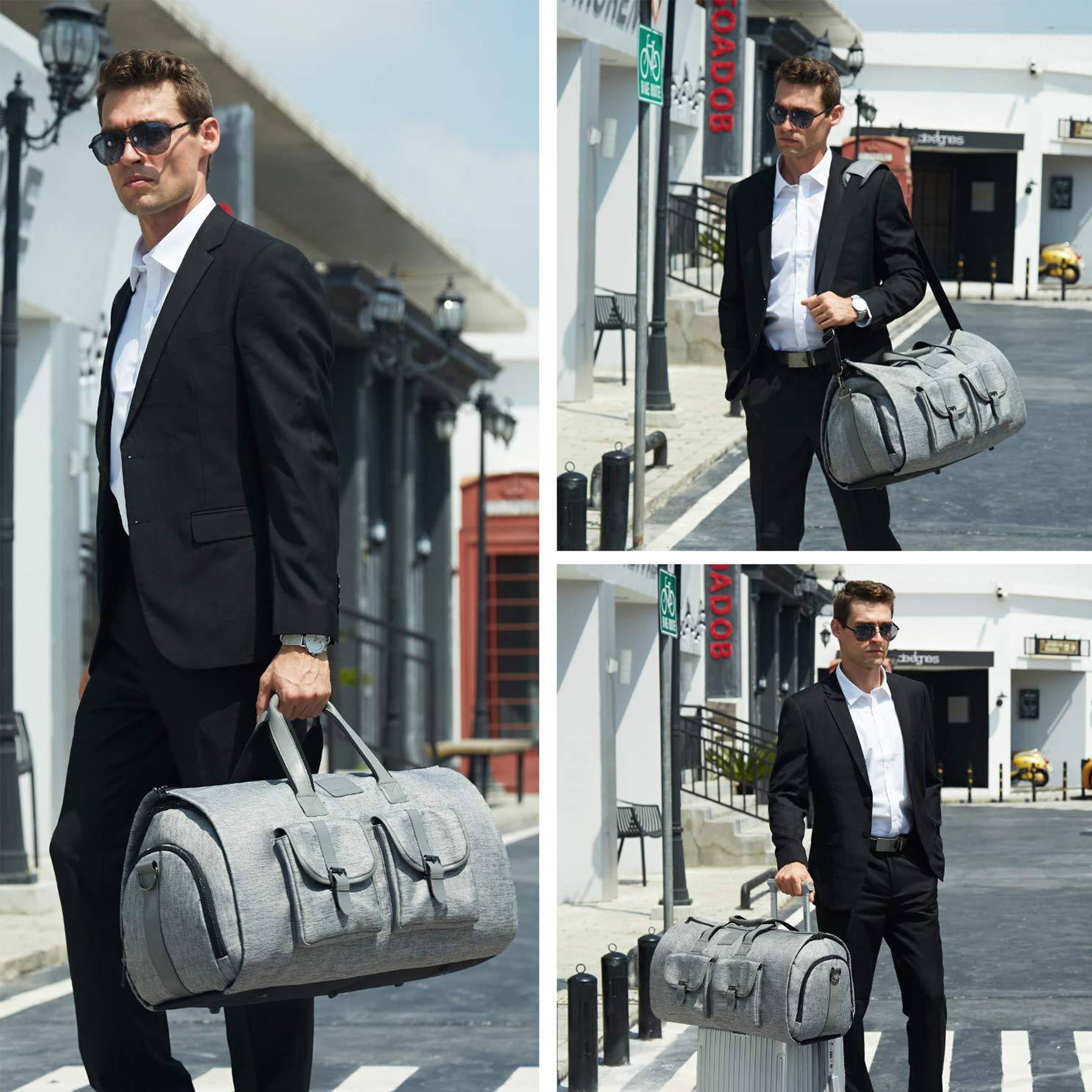 Oxford Waterproof Garment Travel Duffel Bag with Shoe Pouch 10