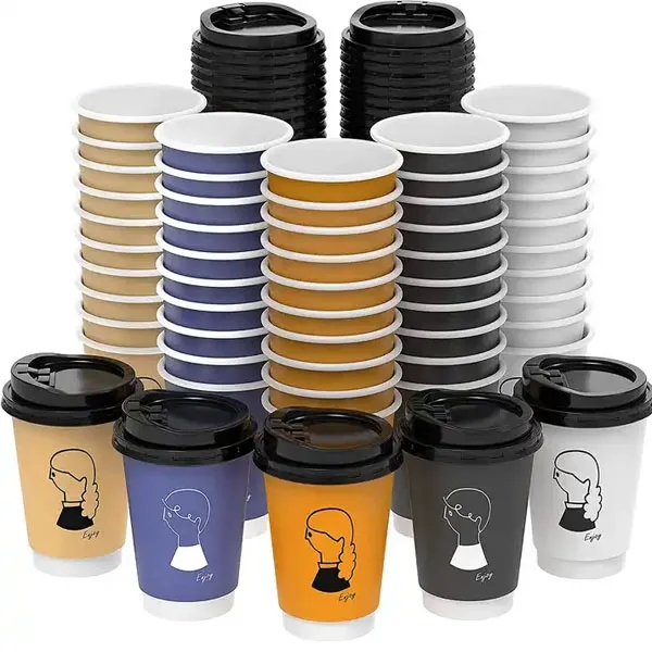 10 oz. Insulated Double Wall Paper Coffee Cup With Lid 5