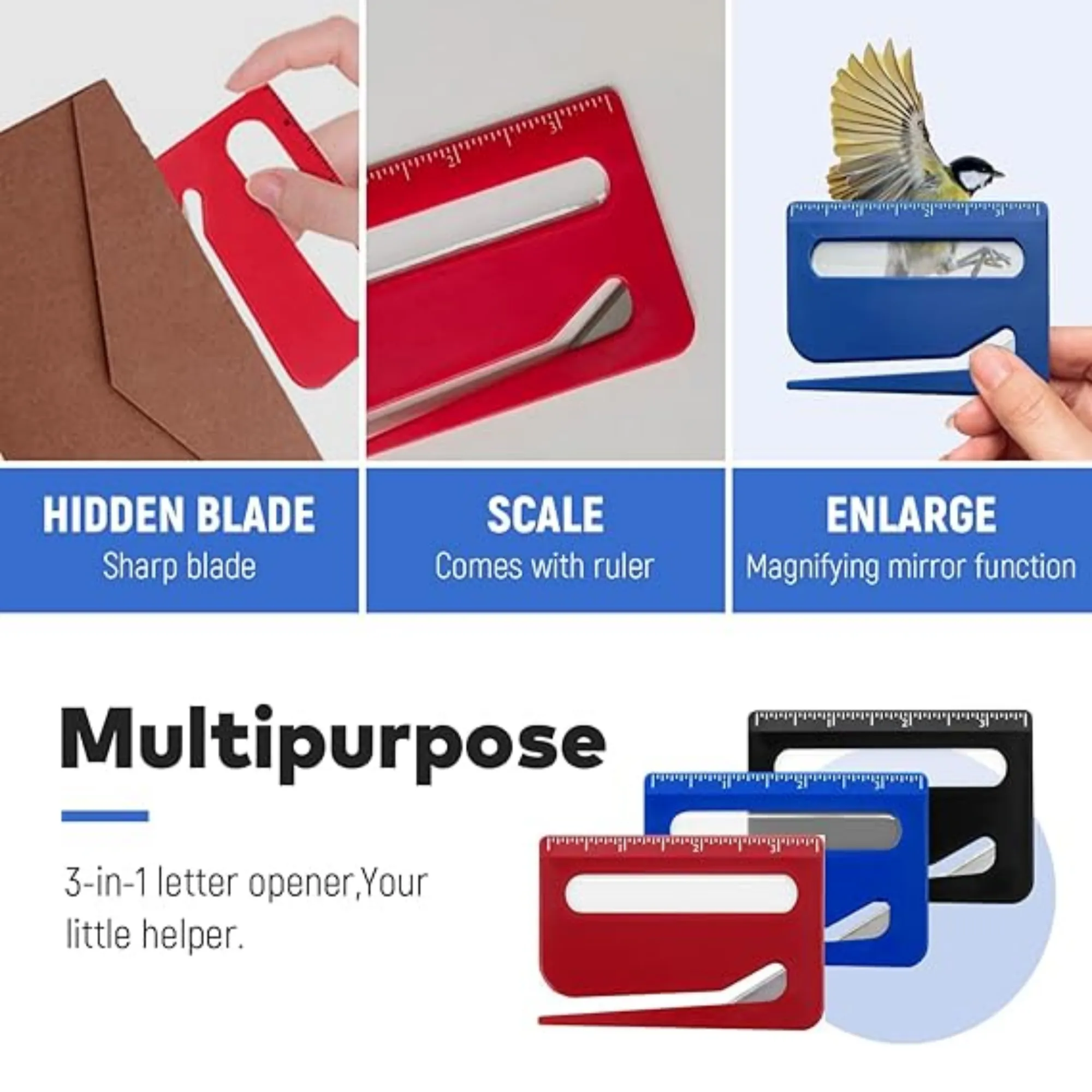 Multi-Function Letter Opener With Blade Magnifier And Ruler 6