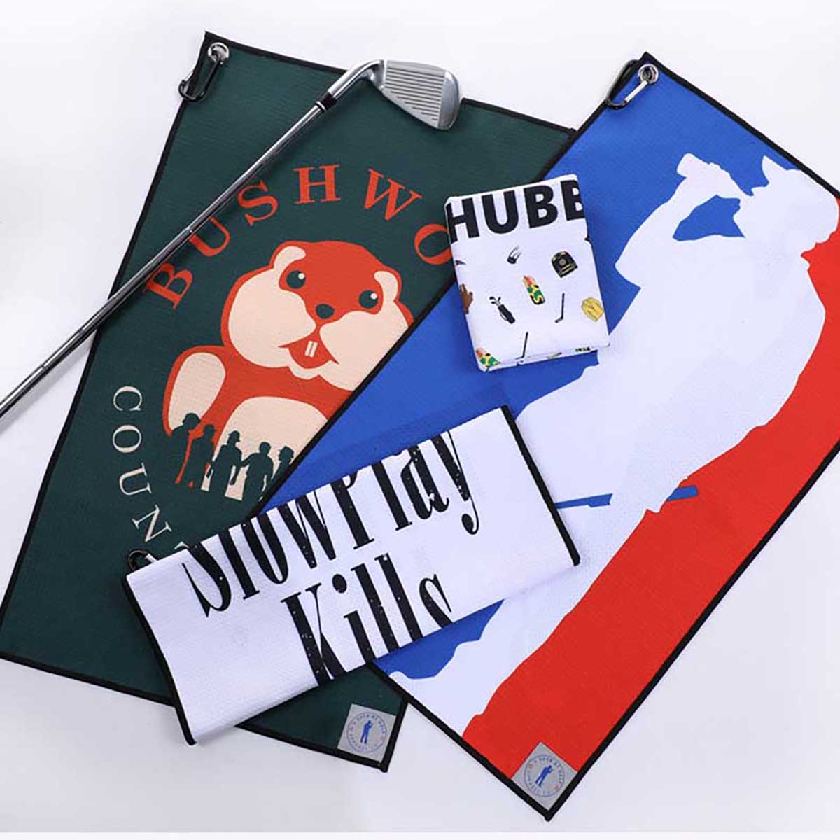 15.7"x 23.6" Full Color Microfiber Golf Towel with Grommet & Carabiner 2