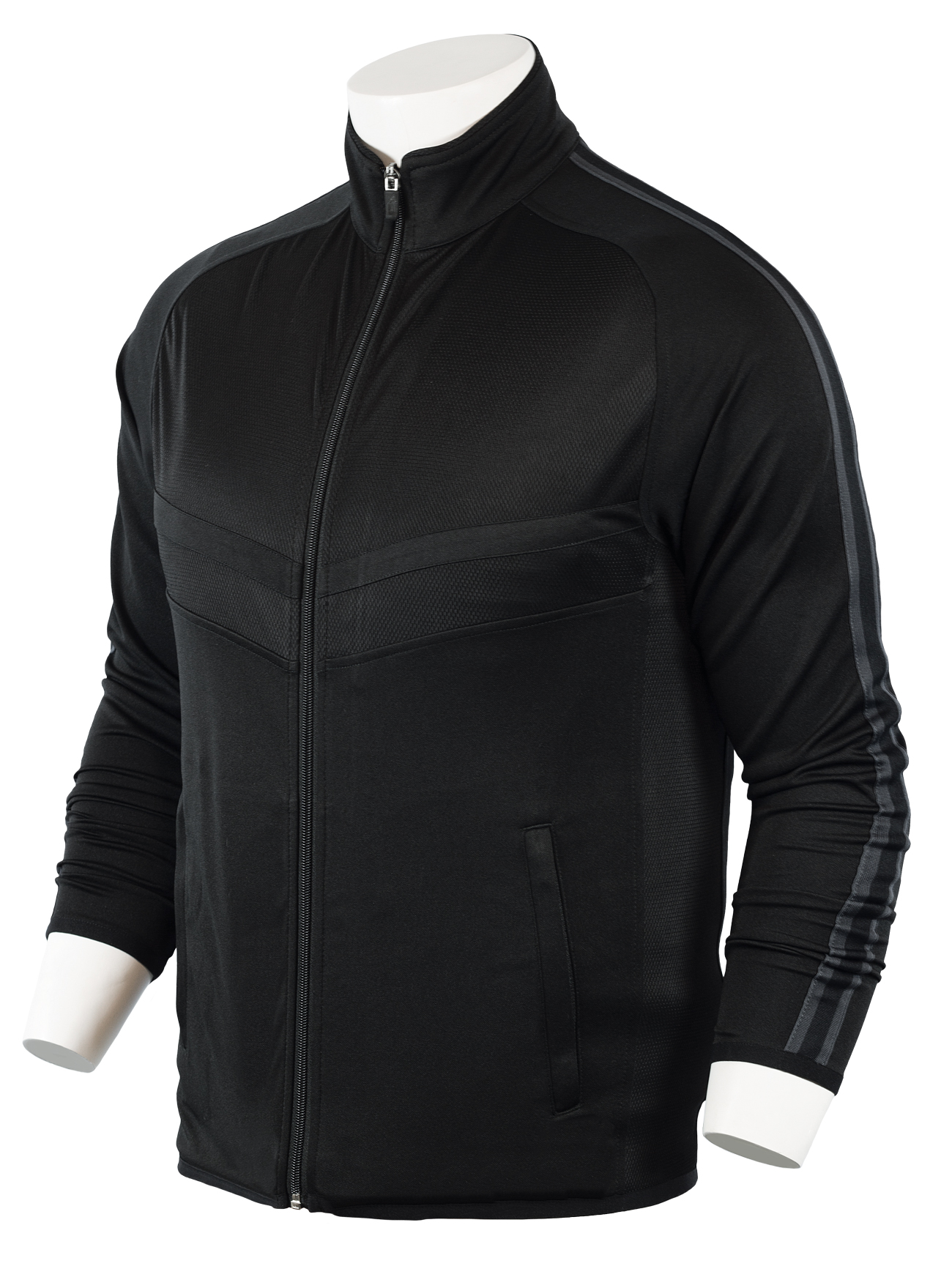 Unisex Black Hawk Medium Weight Fine Gauge Jersey Knit Warm-Up Jacket 2