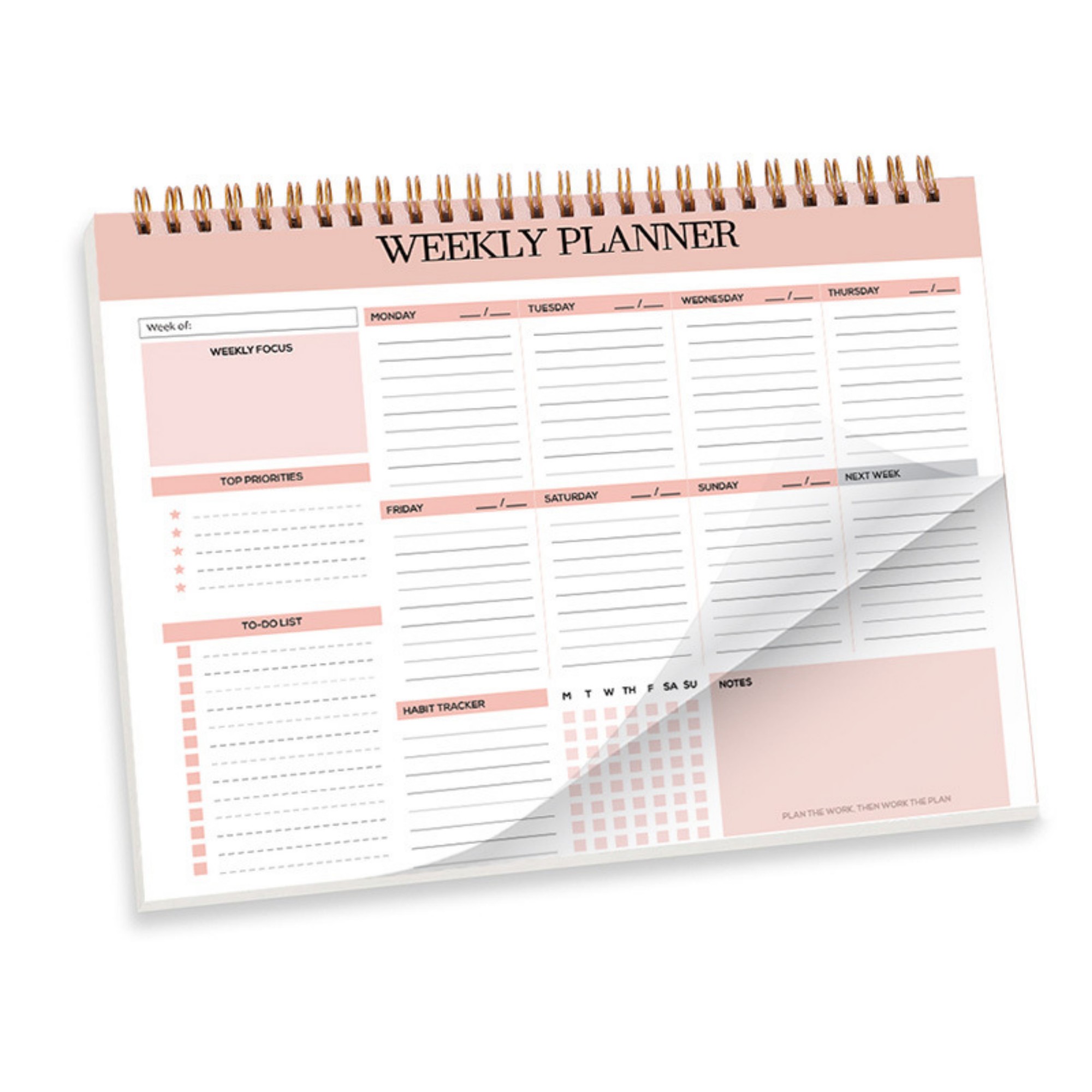 B5 52 Sheets Twin Coil Binding Weekly Planner 4