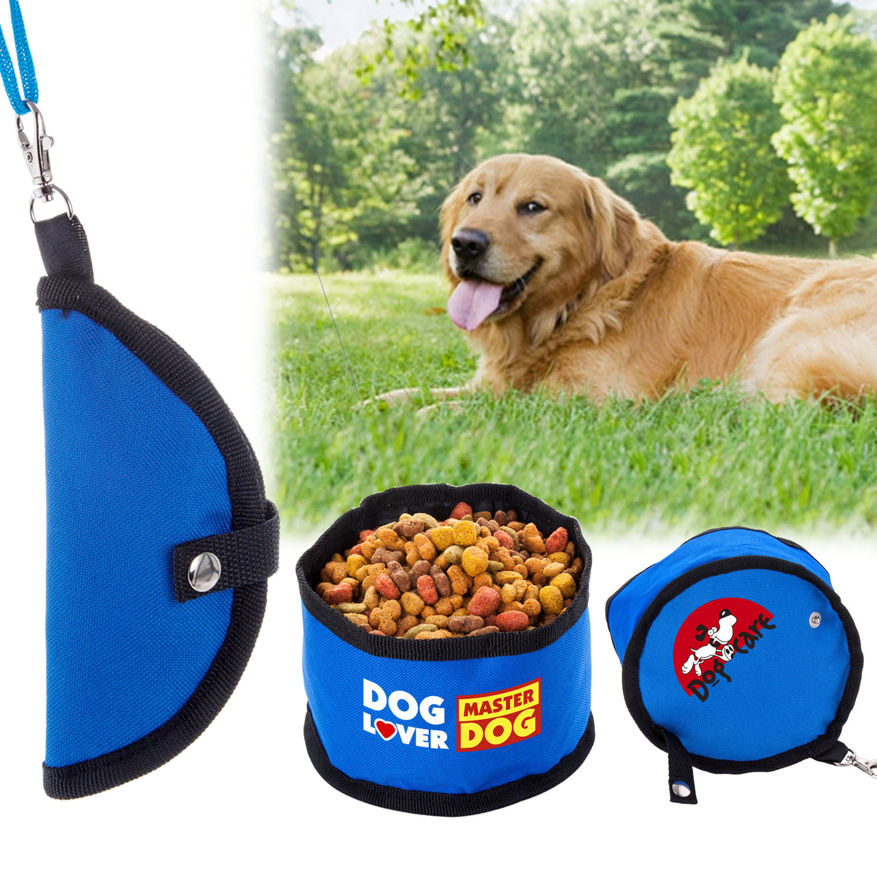 600D Poly Folding Pet Travel Bowl w/hook-CLOSE OUT 3