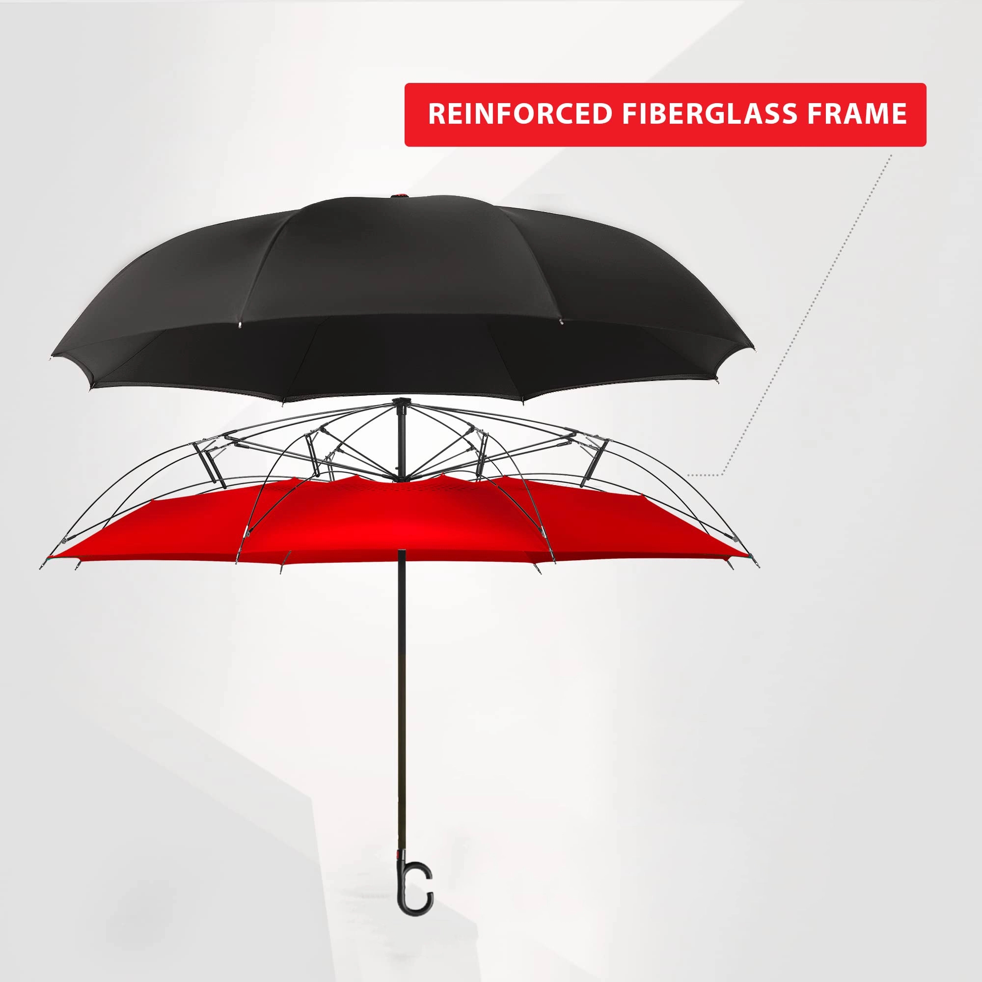 MOQ 30 Pcs 42 Inches Windproof  Inverted Umbrella 5