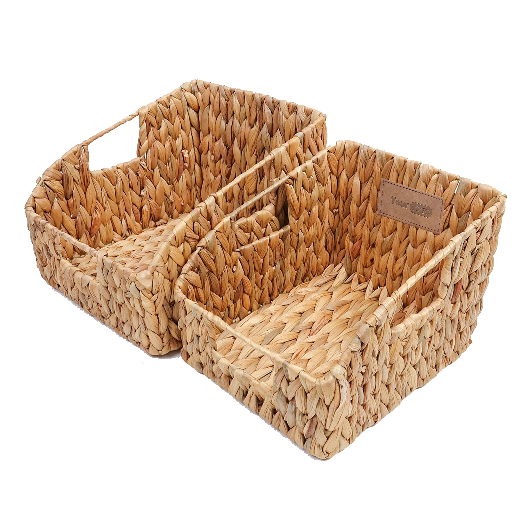 2 Set Hand-Woven Baskets with Handles 1