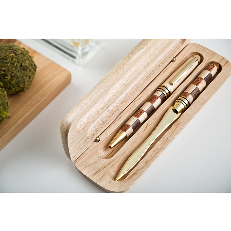 Double Pen Maple Wood Box 5