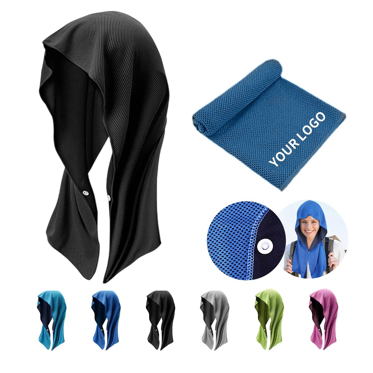 Portable Workout Towel with Anti Slip Button 2