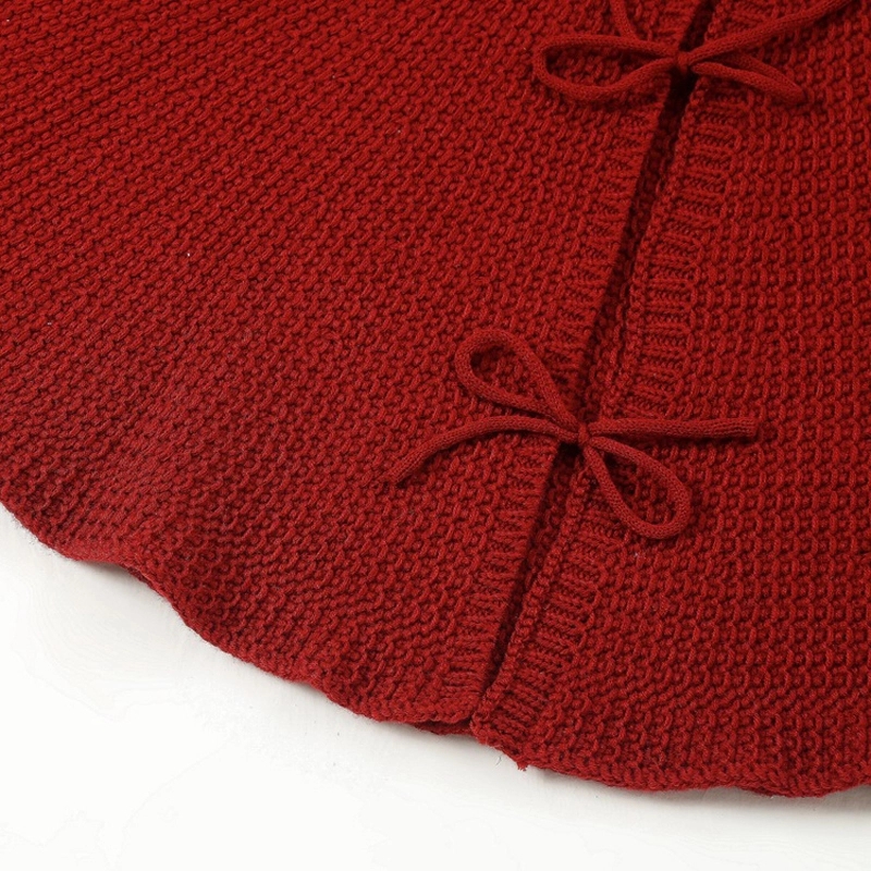 Red Knitted Christmas Tree Skirt 6