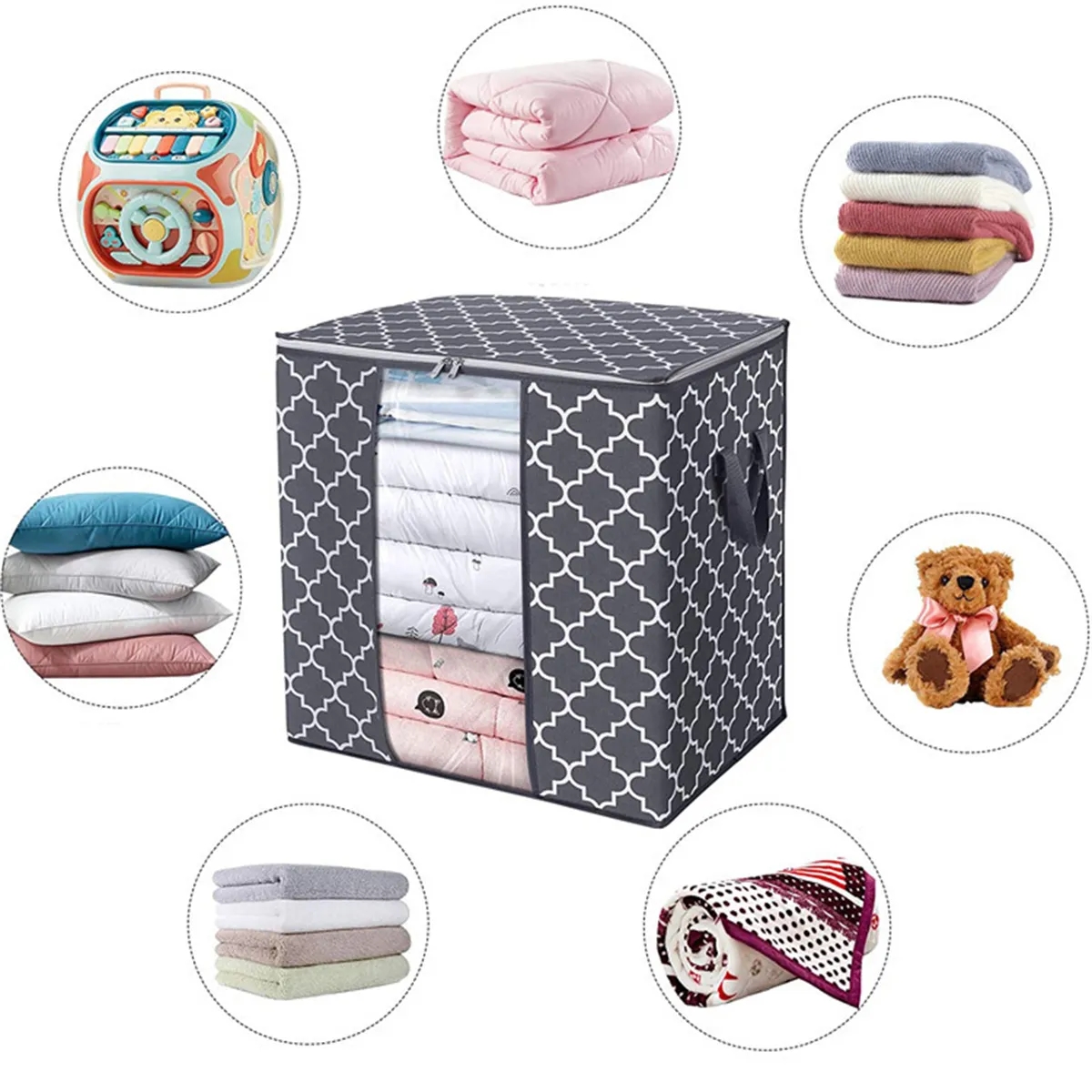 100 L Storage Bags Large Blanket Clothes Organization 6