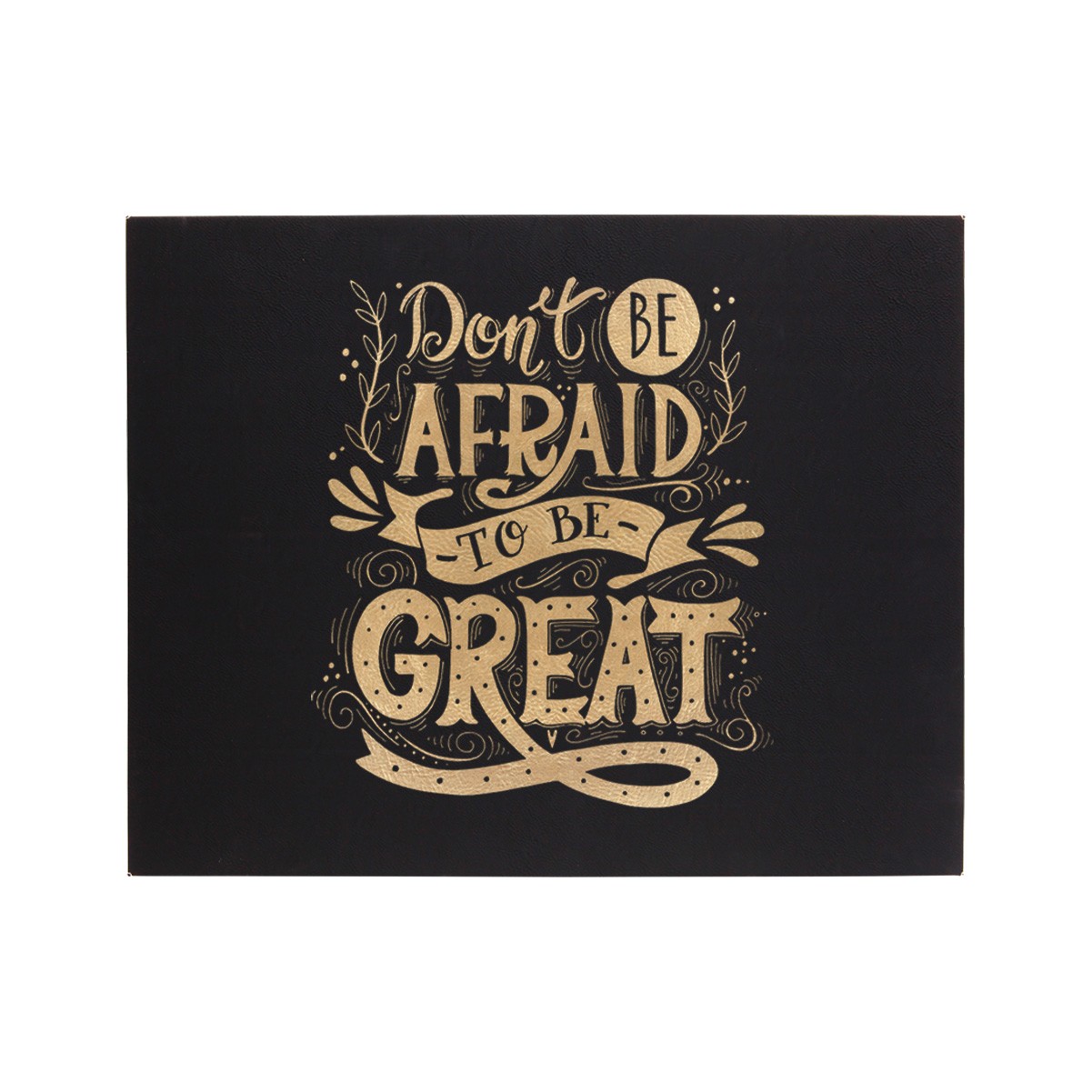 16" x 20" Black/Gold Leatherette Wall Decor