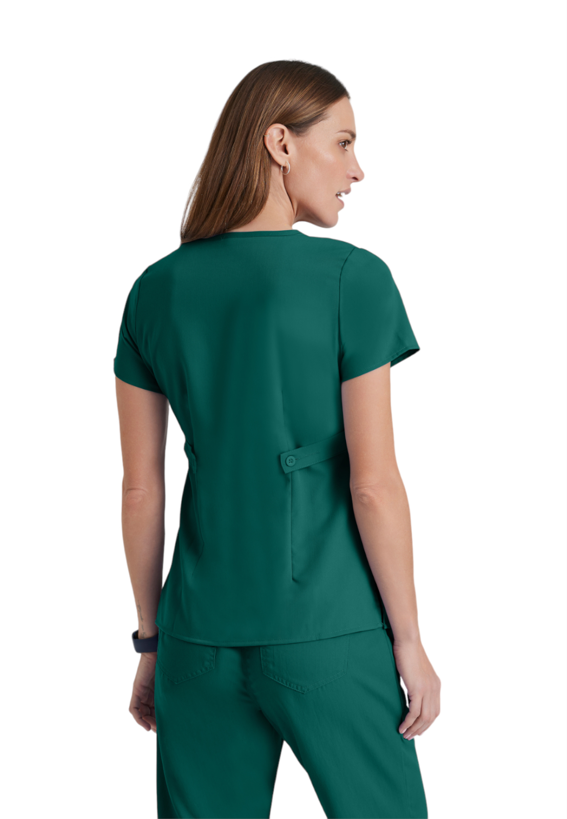Grey's Anatomy Classic - Women's Two-Pocket Mock Wrap Riley Scrub Top 2