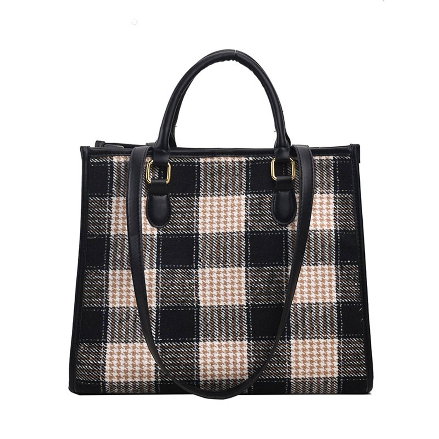 Canvas Crossbody Bag Fashion Checkered Tote for Women 2