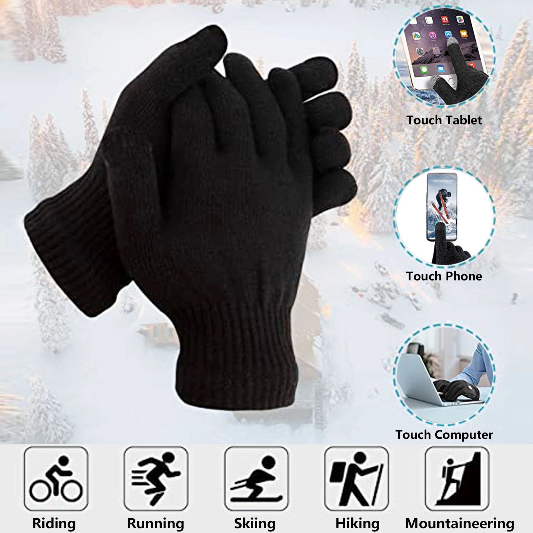 Thin Touchscreen Fingers Gloves 3