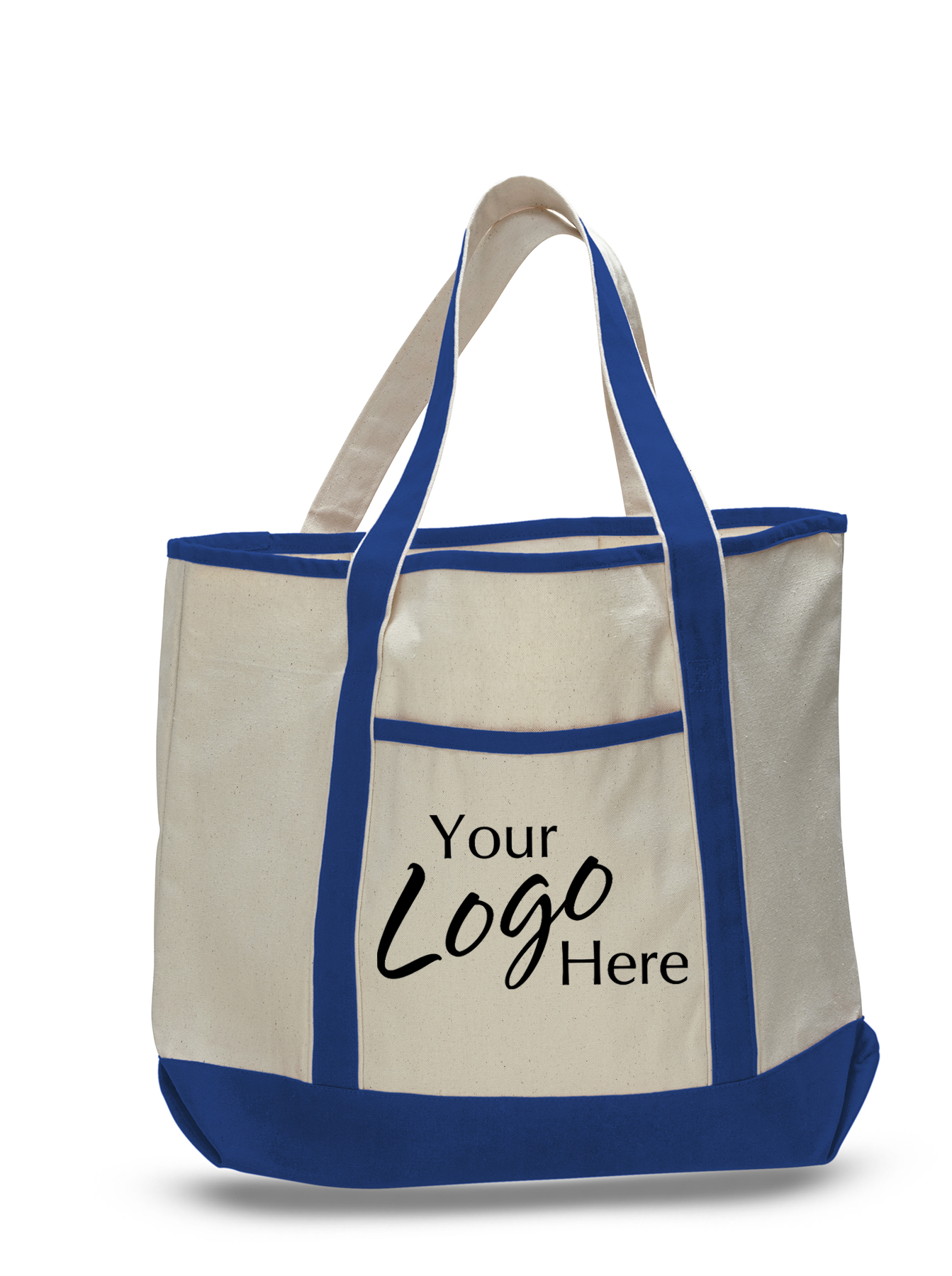 Canvas Large Deluxe Tote Bag 22" W x 16" H with 6" Gusset, custom tote bag with logo imprint 16