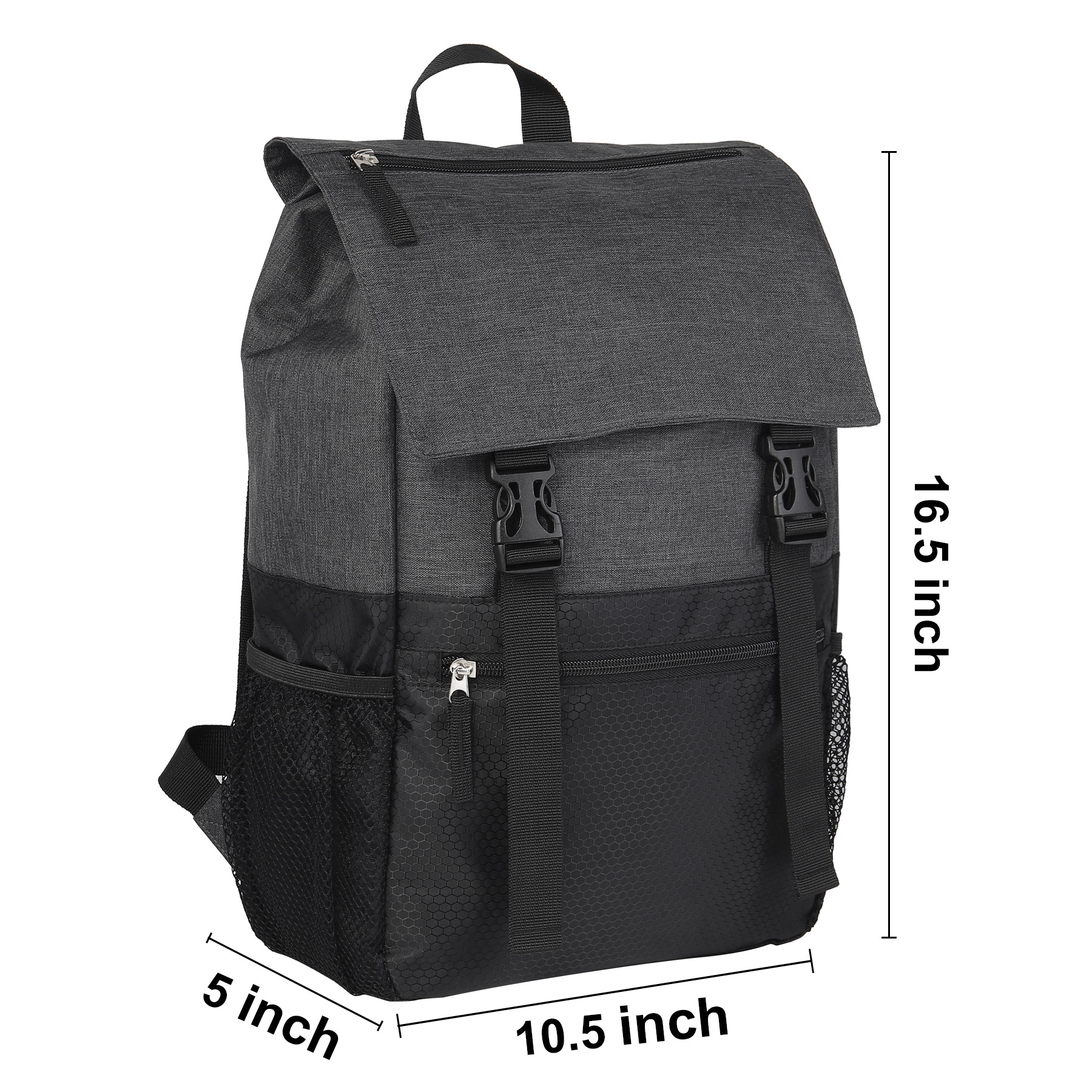 Heathered Flip Top Rucksack Backpack 6