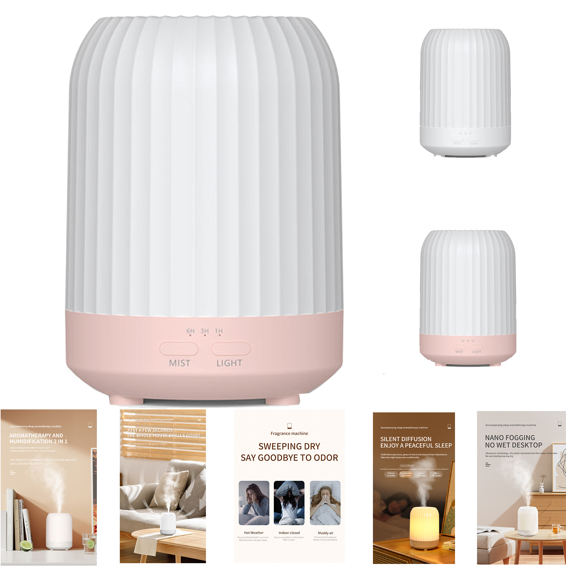 Mini Desktop Air Humidifier with LED Light