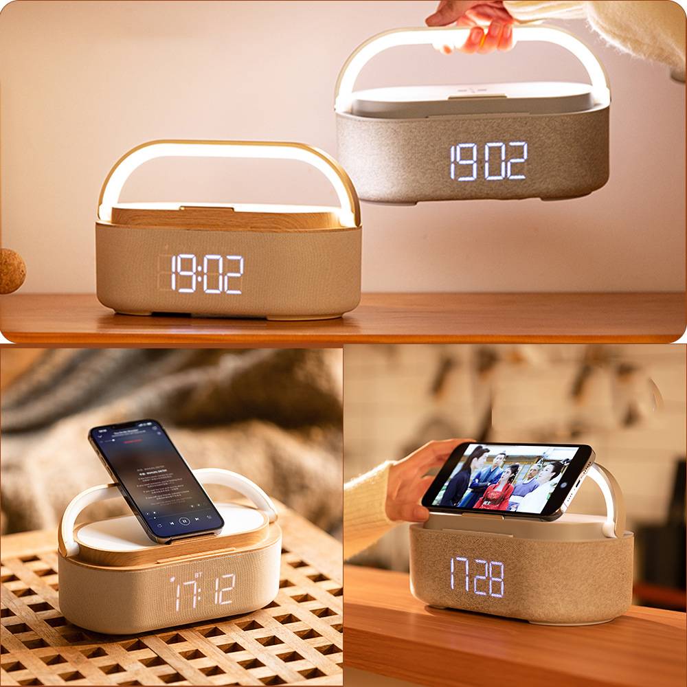 Wireless Charging Bluetooth Speaker w/ Alarm Clock 10
