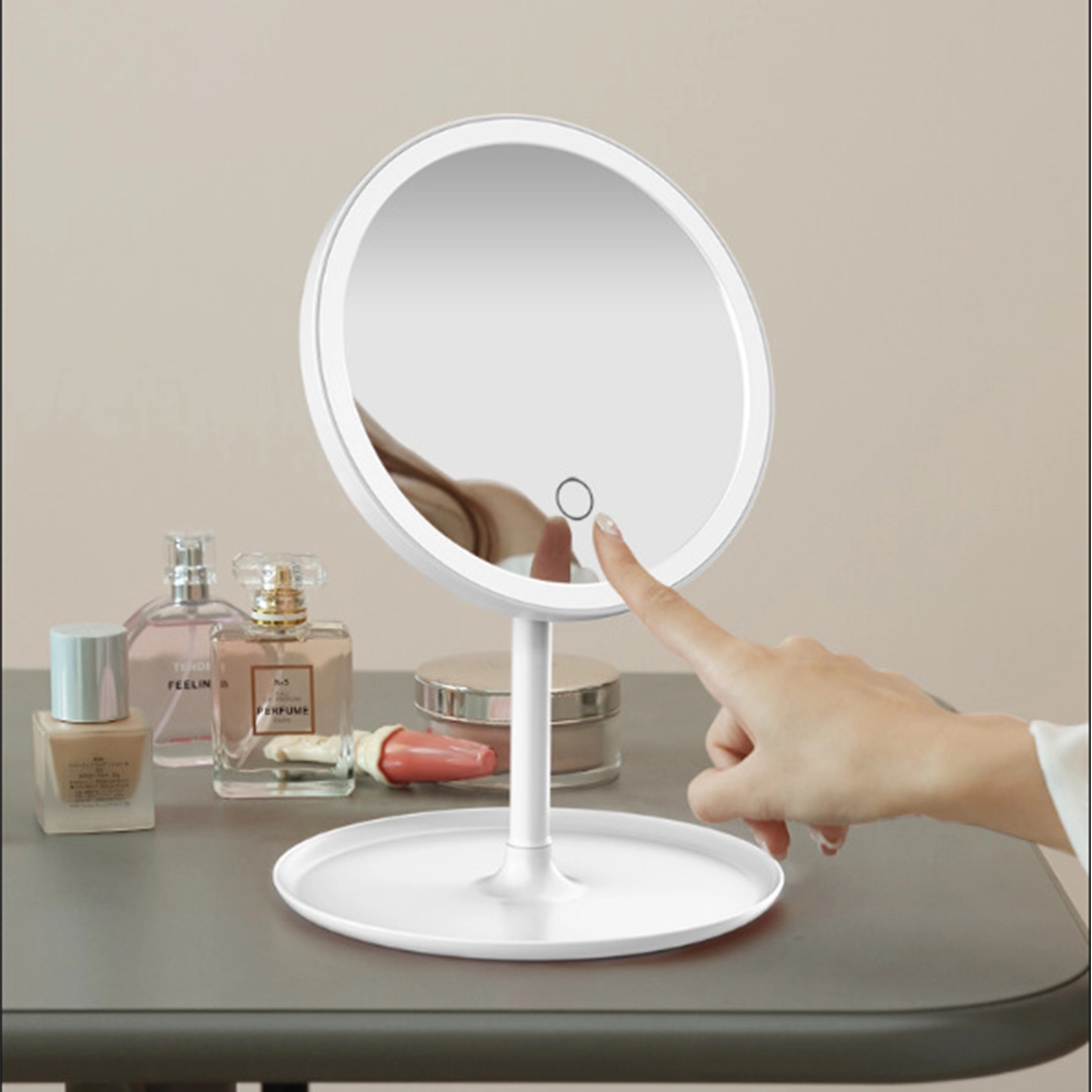 Vanity Make Up Mirror with LED Lights, Touch Screen 4