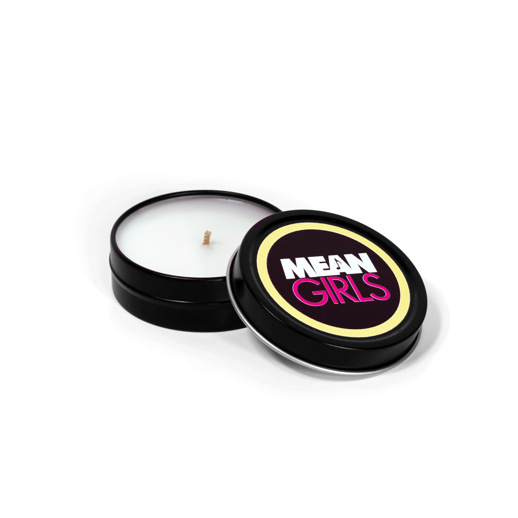 2 oz Mini Tin Travel Candle Black with 4-C Imprint