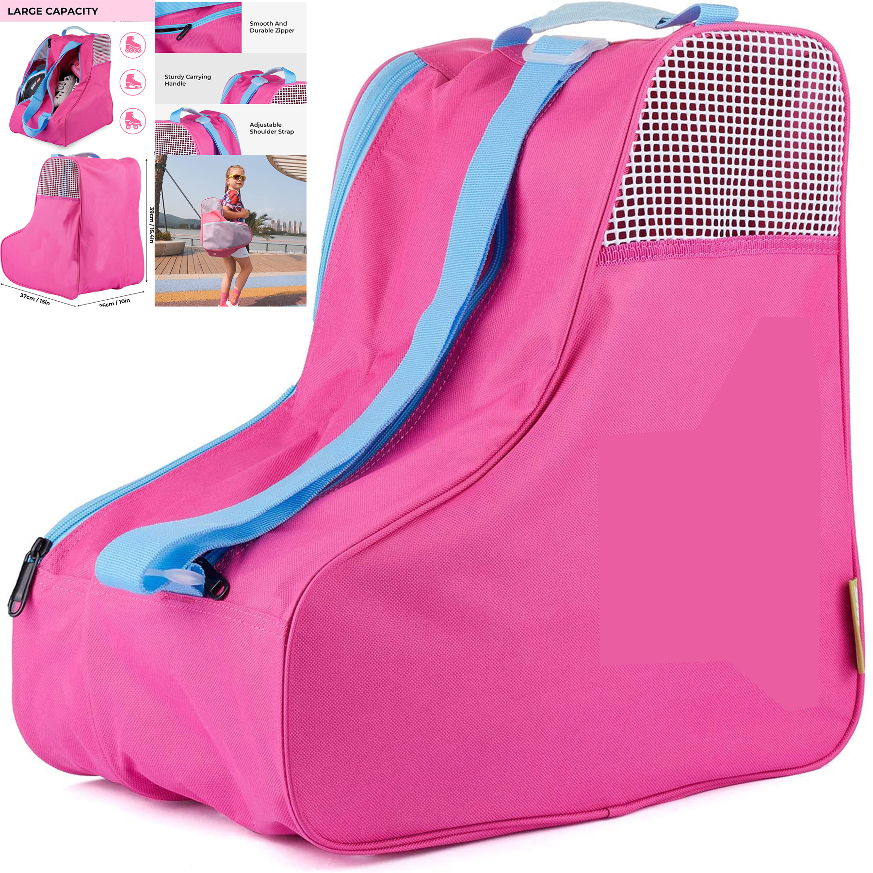 Roller Skate Bag with Adjustable Shoulder Strap 2